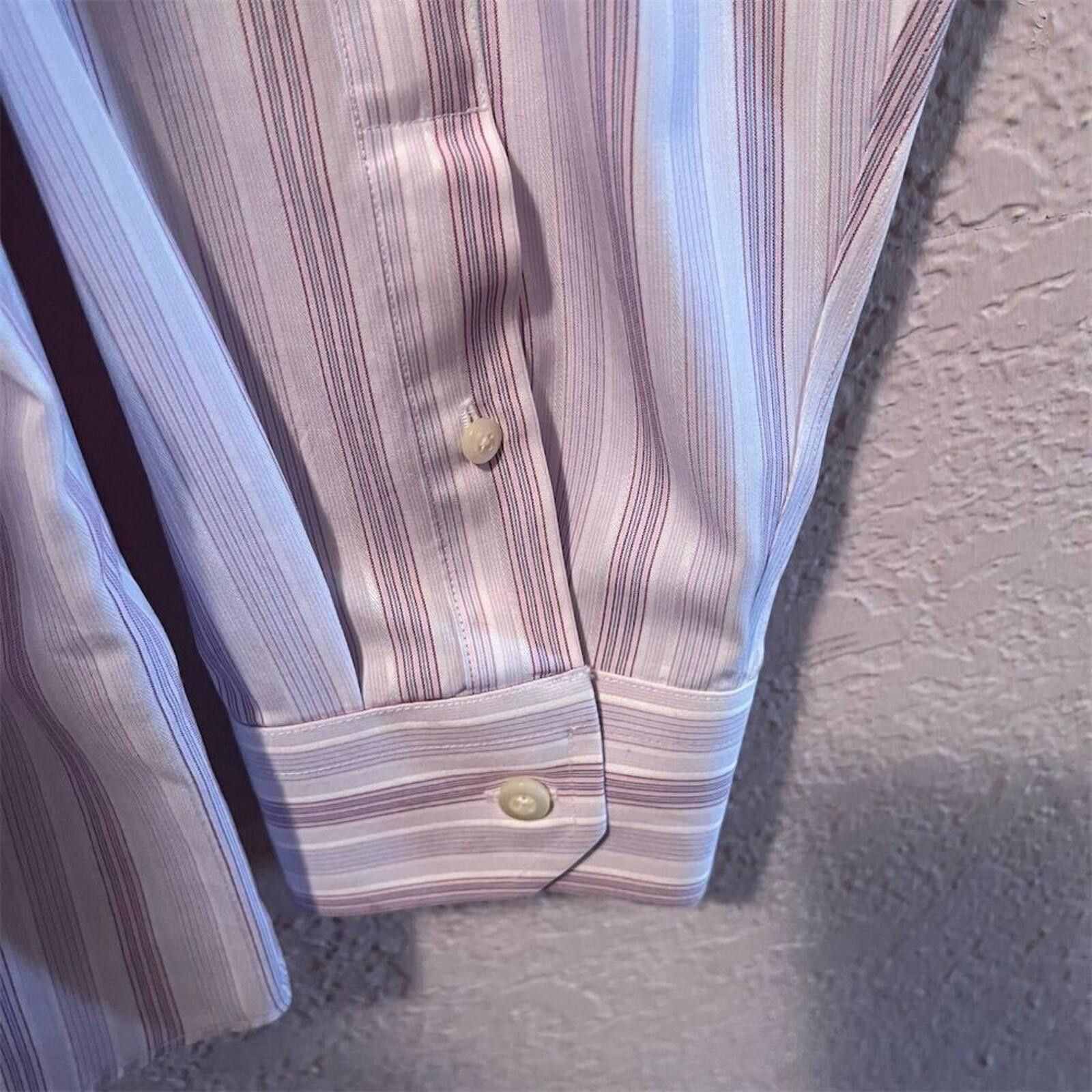 Banana Republic Banana Republic Non-Iron Classic Fit Striped Dress Shirt XL Size 44R - 6 Thumbnail