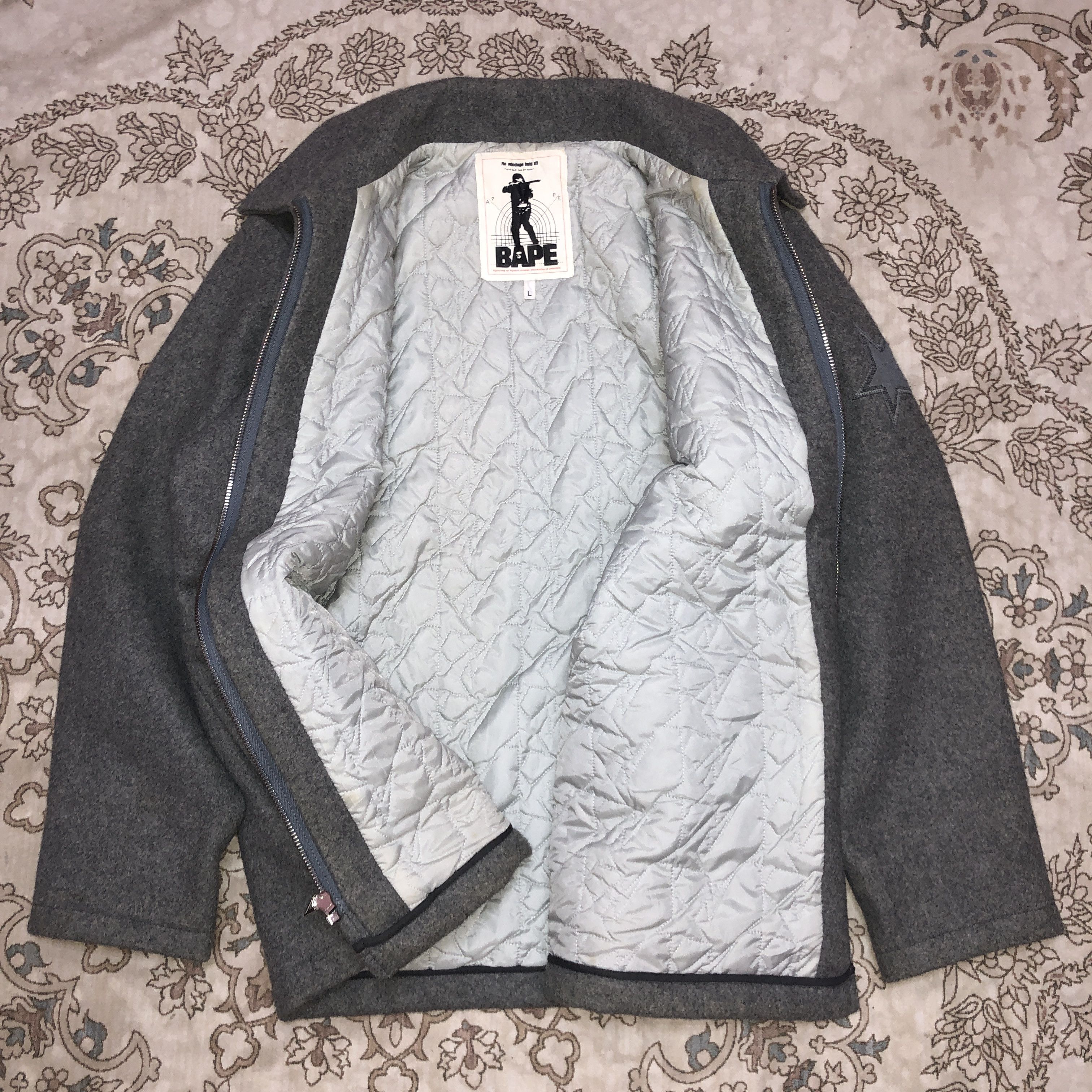 Bape Bape Zip Up Heavy Wool Melton Jacket Size US L / EU 52-54 / 3 - 2 Thumbnail
