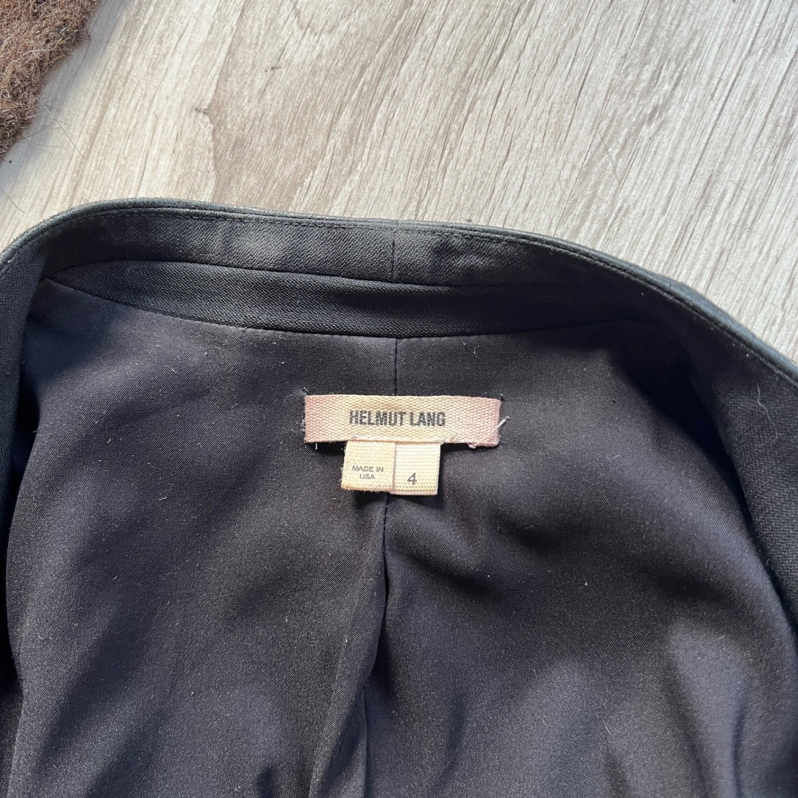 Helmut Lang Helmut Lang Black Wool Blend Goat Leather 9538AC Size M / US 6-8 / IT 42-44 - 3 Thumbnail