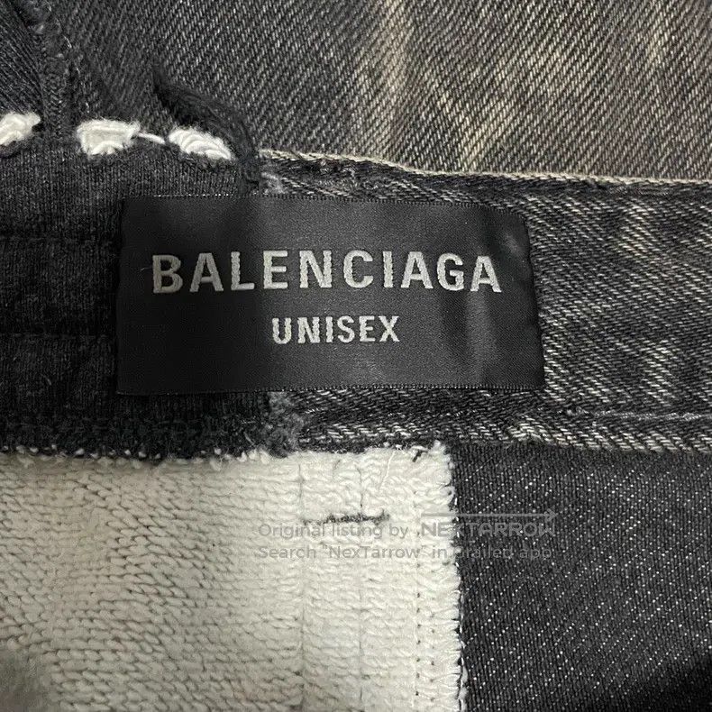 Balenciaga Balenciaga size XS Patchwork Denim Sweatpants in Dark Grey Size US 27 - 3 Thumbnail