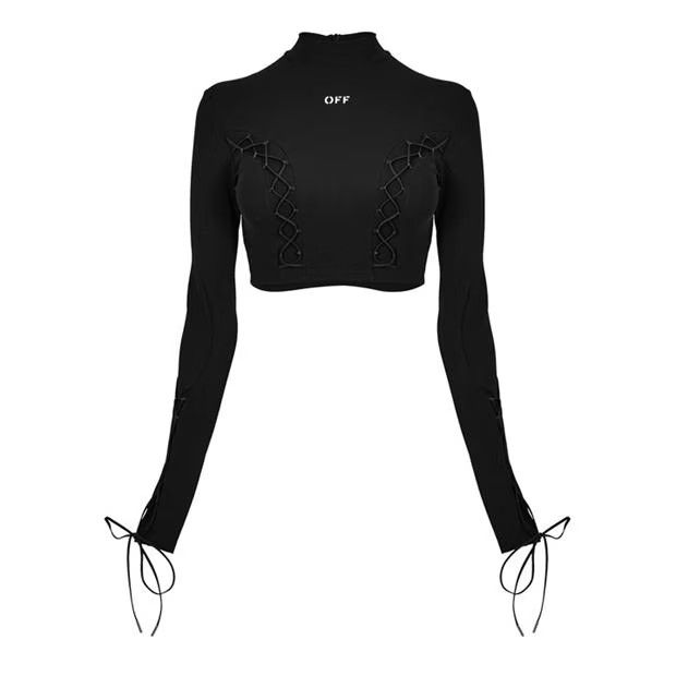 Off-White o1g2r1mq1224 Crop Top in Black Size M / US 6-8 / IT 42-44 - 1 Thumbnail