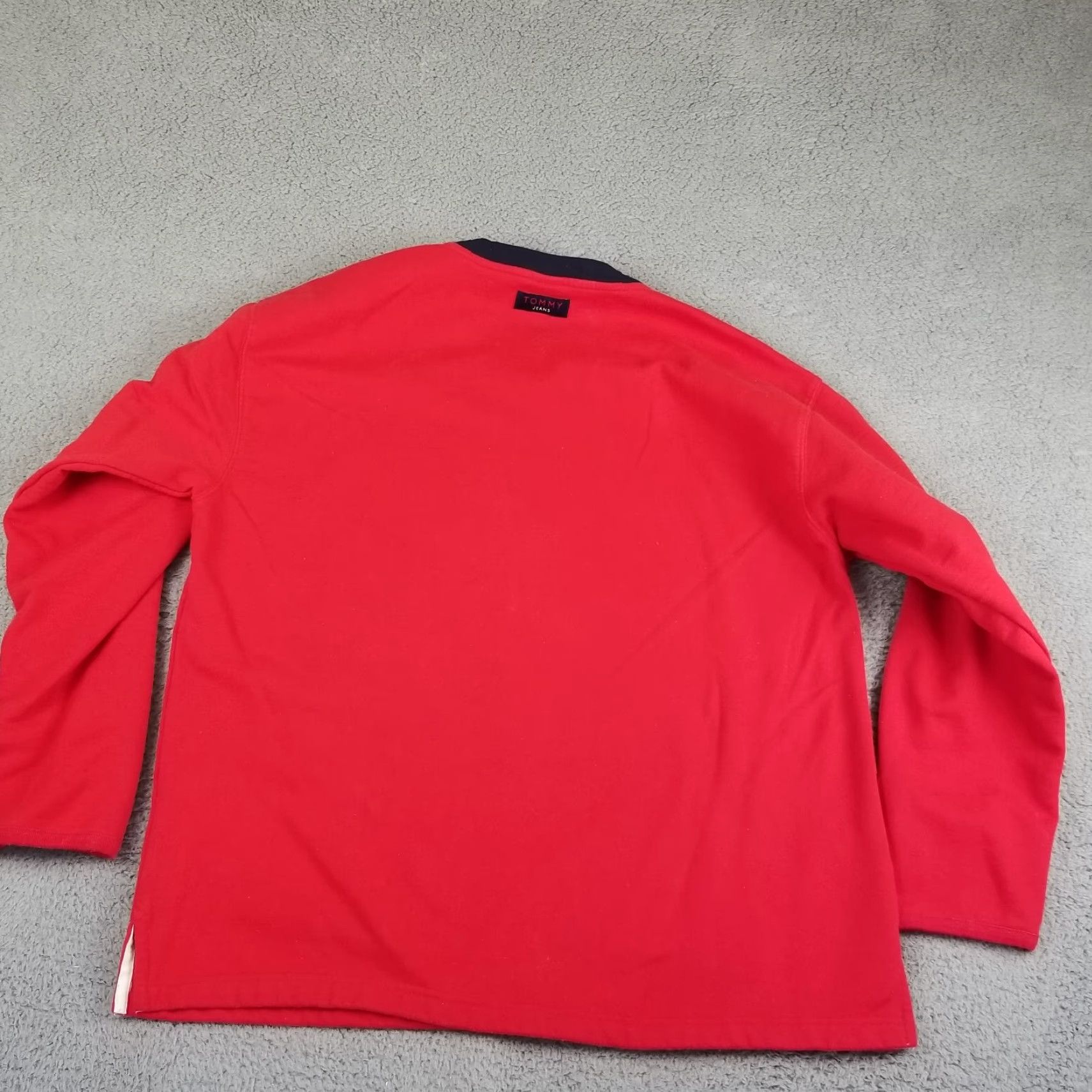 Tommy Hilfiger VINTAGE Tommy Hilfiger Jeans Sweatshirt Men L Crew Neck Logo Red 90s Mens Size US L / EU 52-54 / 3 - 6 Thumbnail