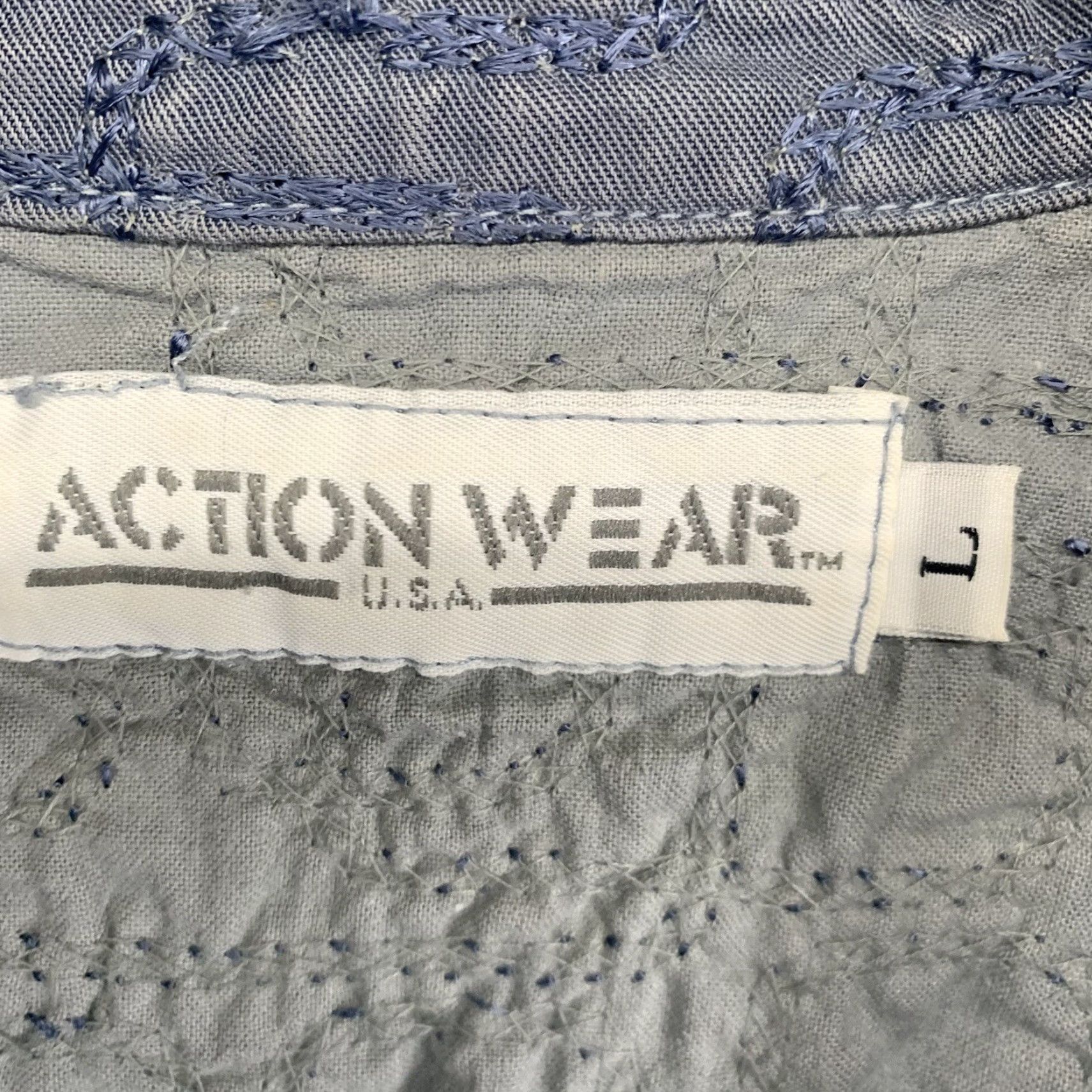 4SDESIGNS VINTAGE Action Wear Women's Jacket Size Large Blue Textured Embroidered Geometric 80s Casual Western Size L / US 10 / IT 46 - 6 Thumbnail