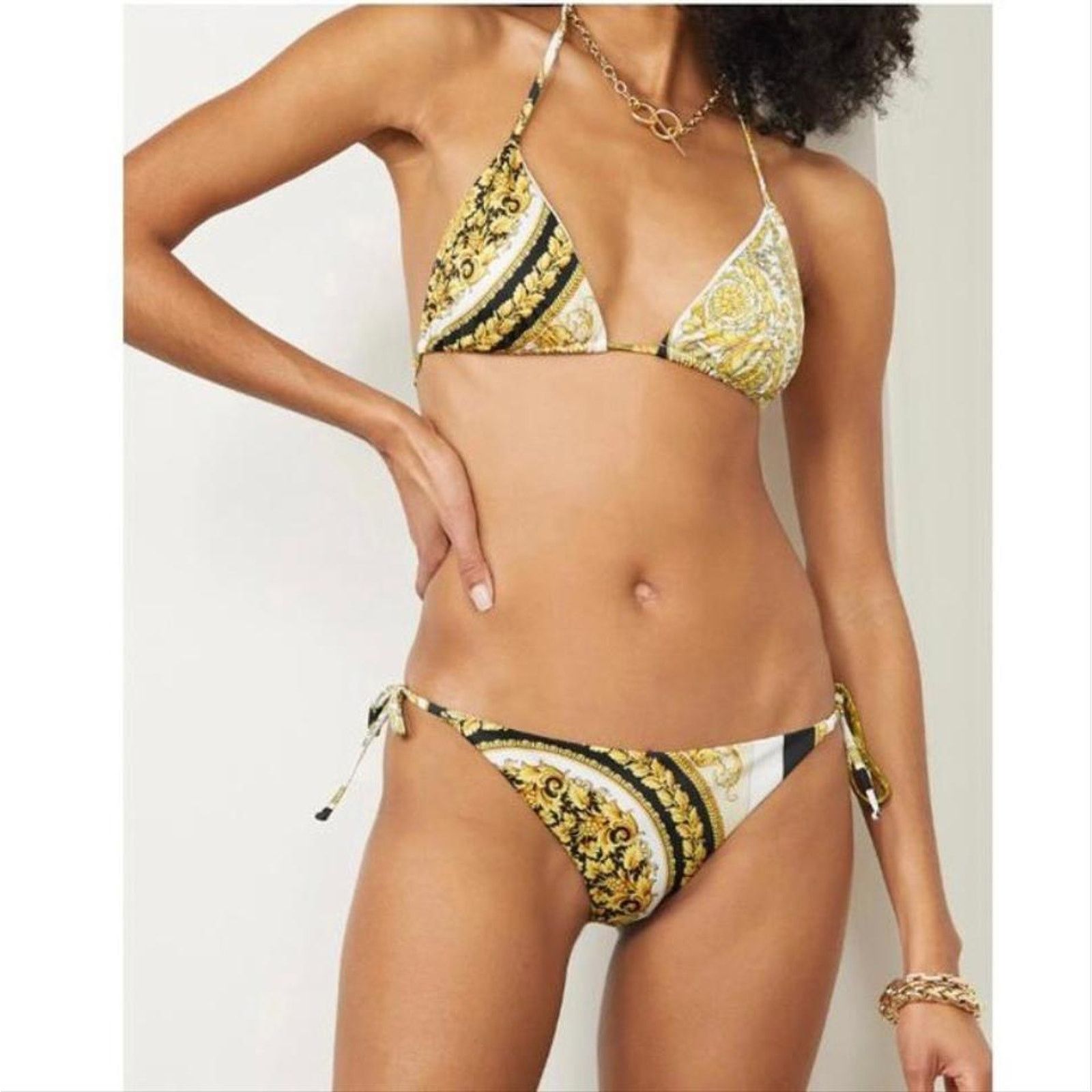 Versace VERSACE Barocco logo printed bikini set Size L / US 10 / IT 46 - 2 Thumbnail