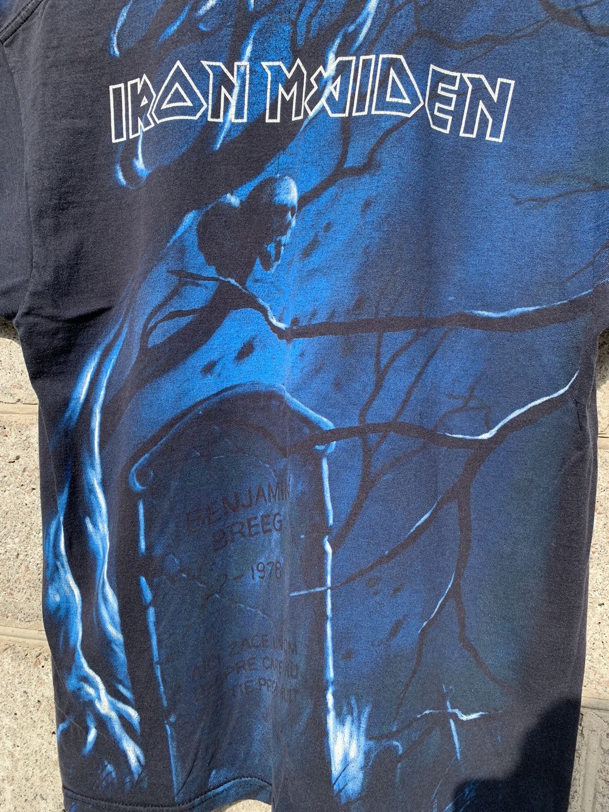 Band Tees × Iron Maiden × Vintage Iron Maiden All Over Print Benjamin Breeg Tour T Shirt Size US L / EU 52-54 / 3 - 10 Thumbnail