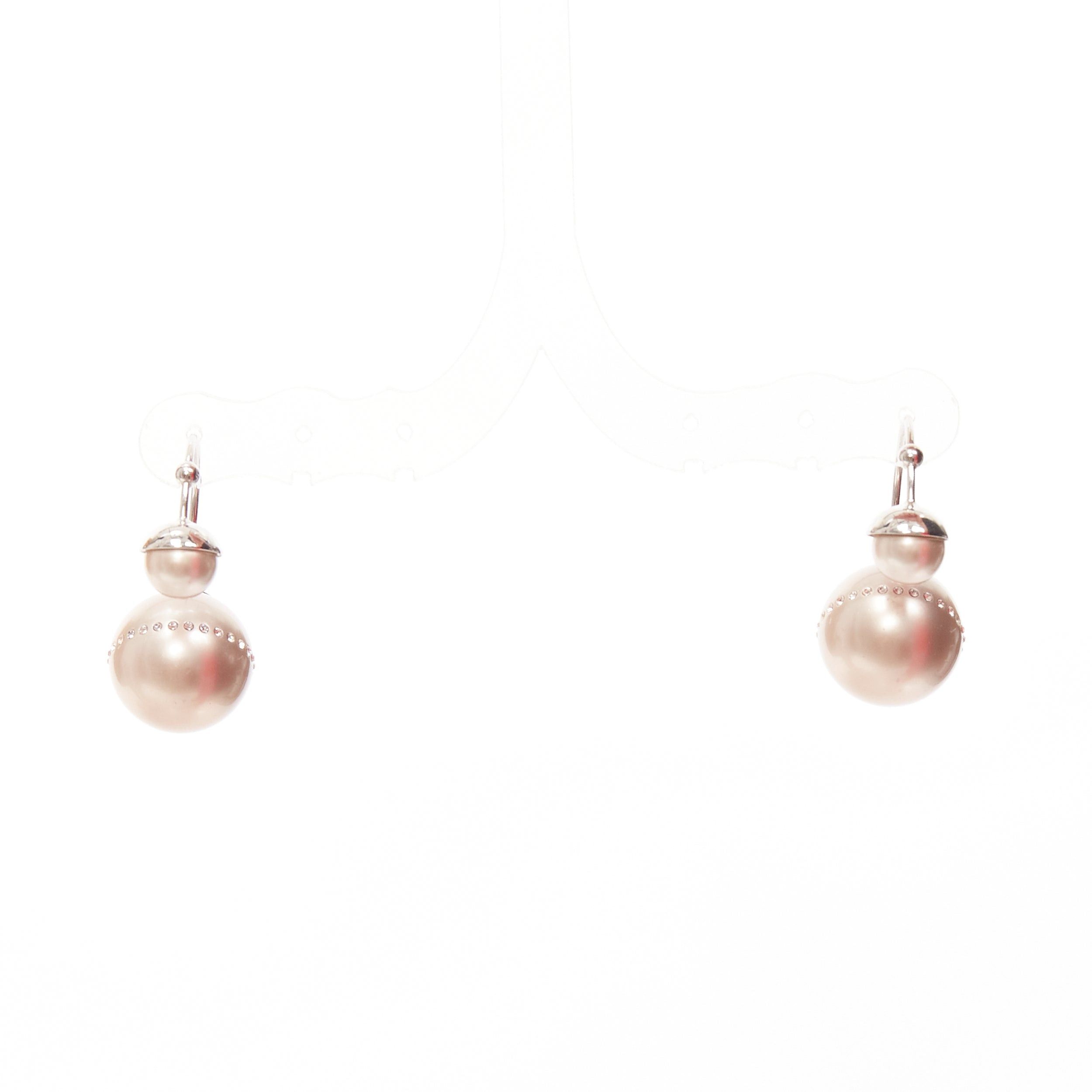 Dior DIOR Tribales pealescent pink faux pearls crystal orbital pin earrings Pair Size ONE SIZE - 1 Thumbnail