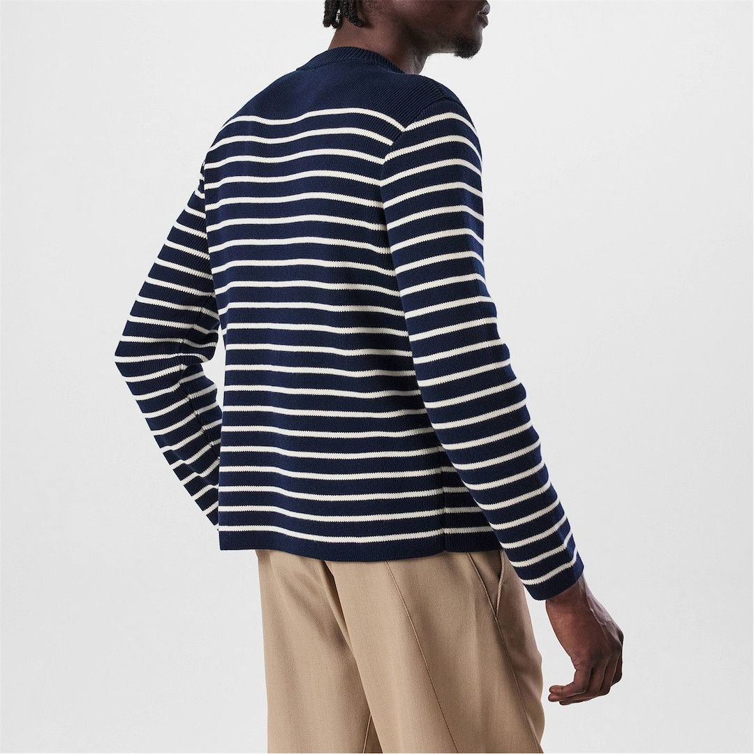 Valentino o1g2r1mq0526 Crew Neck Knitted Jumper in Indigo/Beige Size US M / EU 48-50 / 2 - 4 Thumbnail