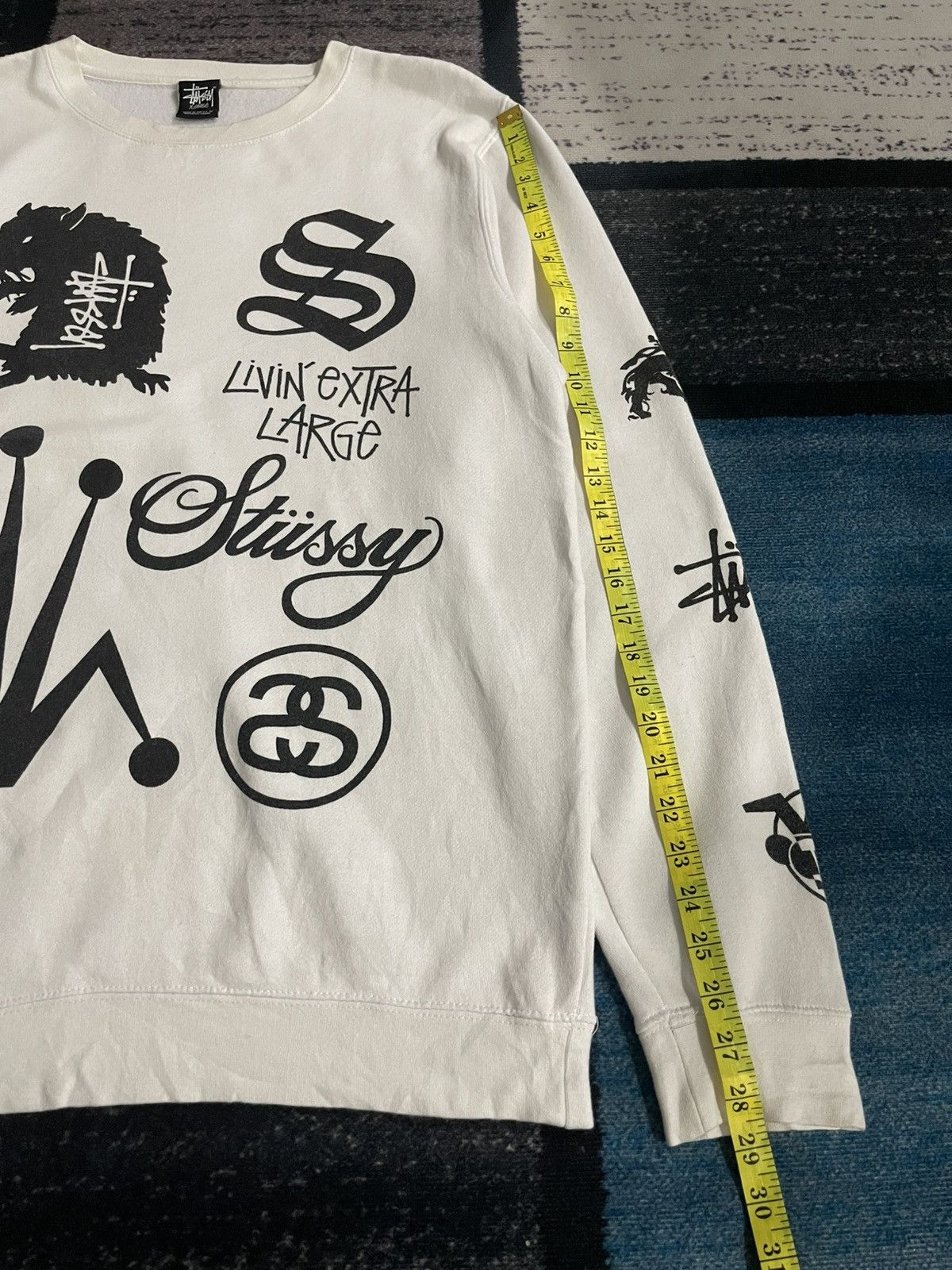 Stussy Vintage Stussy Crown Collage Fullprint Sweatshirt Size US XL / EU 56 / 4 - 20 Thumbnail