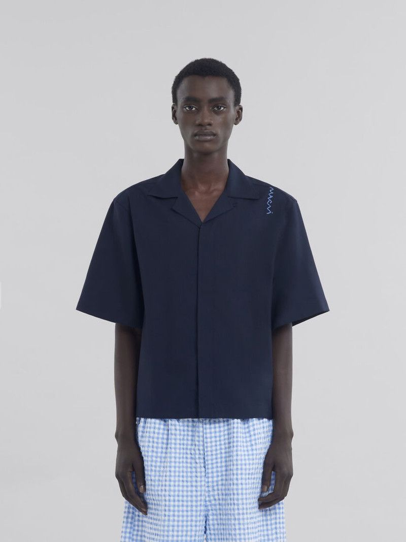 Marni o1f1d3z0326 Bowling Shirt in Navy Size US L / EU 52-54 / 3 - 2 Thumbnail