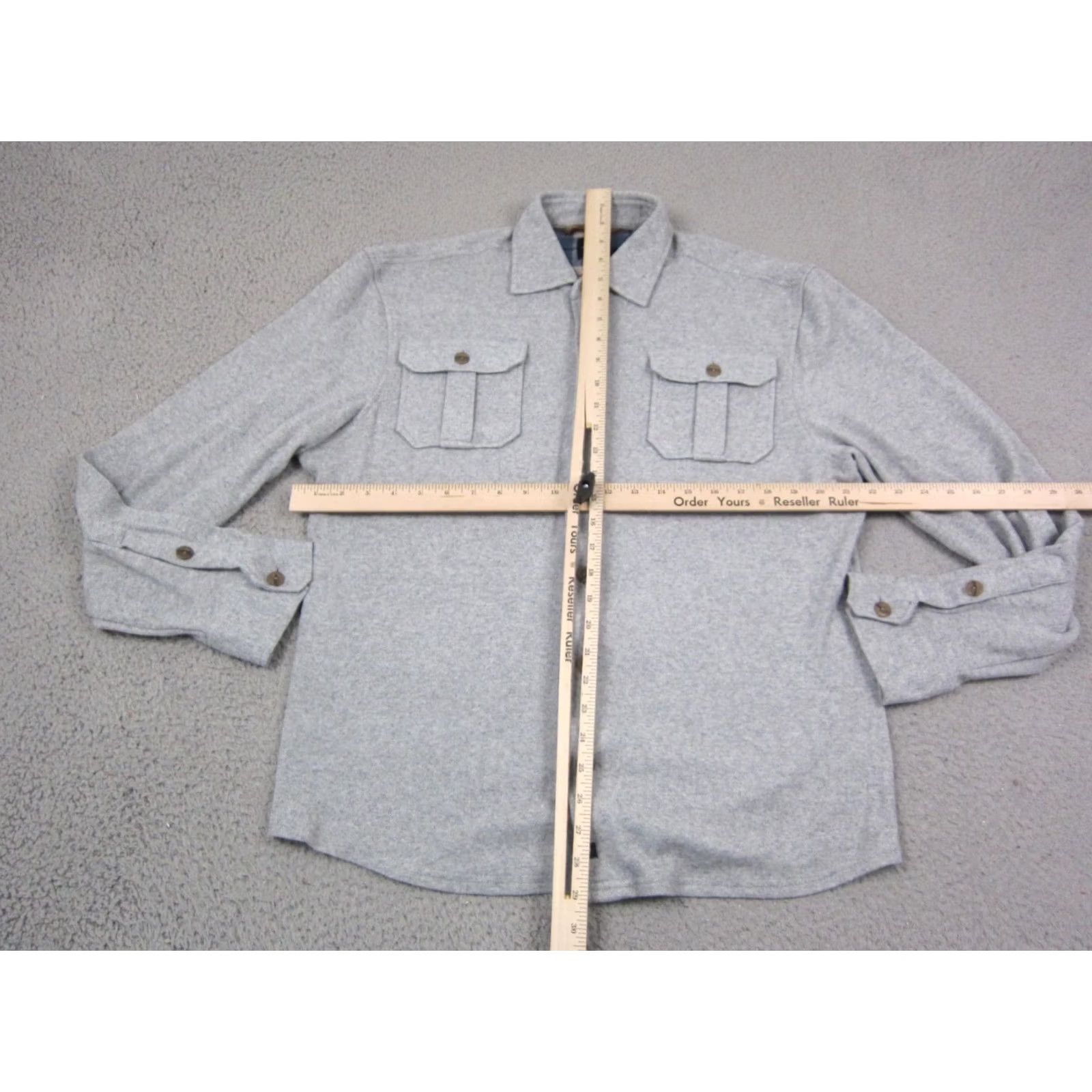 johnnie-O johnnie-O Shirt Mens Medium Gray Brayden Stretch Flannel Lodge Button Up Casual Size US M / EU 48-50 / 2 - 7 Thumbnail