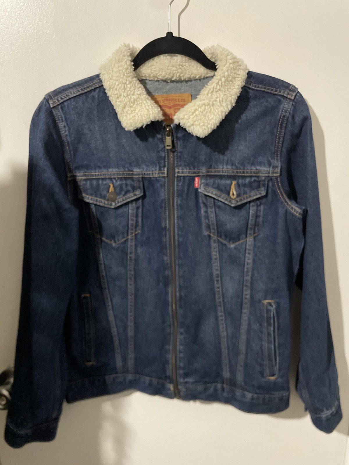 Levi's LEVIS DENIM JACKET W/ FUR COLLAR Size US XS / EU 42 / 0 - 2 Thumbnail