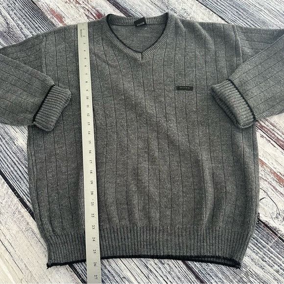 Hugo Boss Vintage Hugo Boss Ribbed Cotton Knit Gray Sweater Size US M / EU 48-50 / 2 - 8 Thumbnail