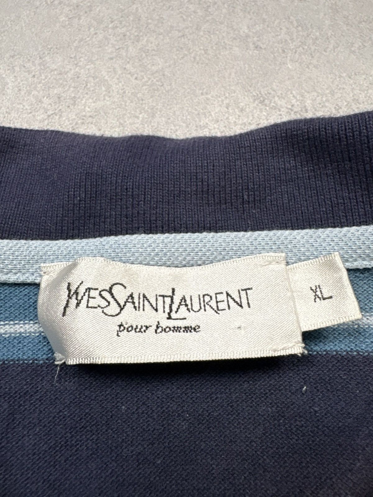 Yves Saint Laurent Vintage Yves Saint Laurent Pour Homme YSL Striped Polo Shirt Size US XL / EU 56 / 4 - 9 Thumbnail