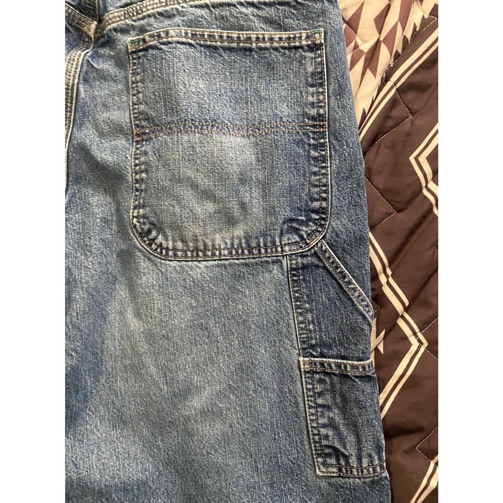 Tommy Hilfiger VINTAGE Tommy Jeans Baggy Carpenter Jeans 34x32 Medium Wash 90s Hip Hop Flag Mens Jeans Size US 34 / EU 50 - 7 Thumbnail