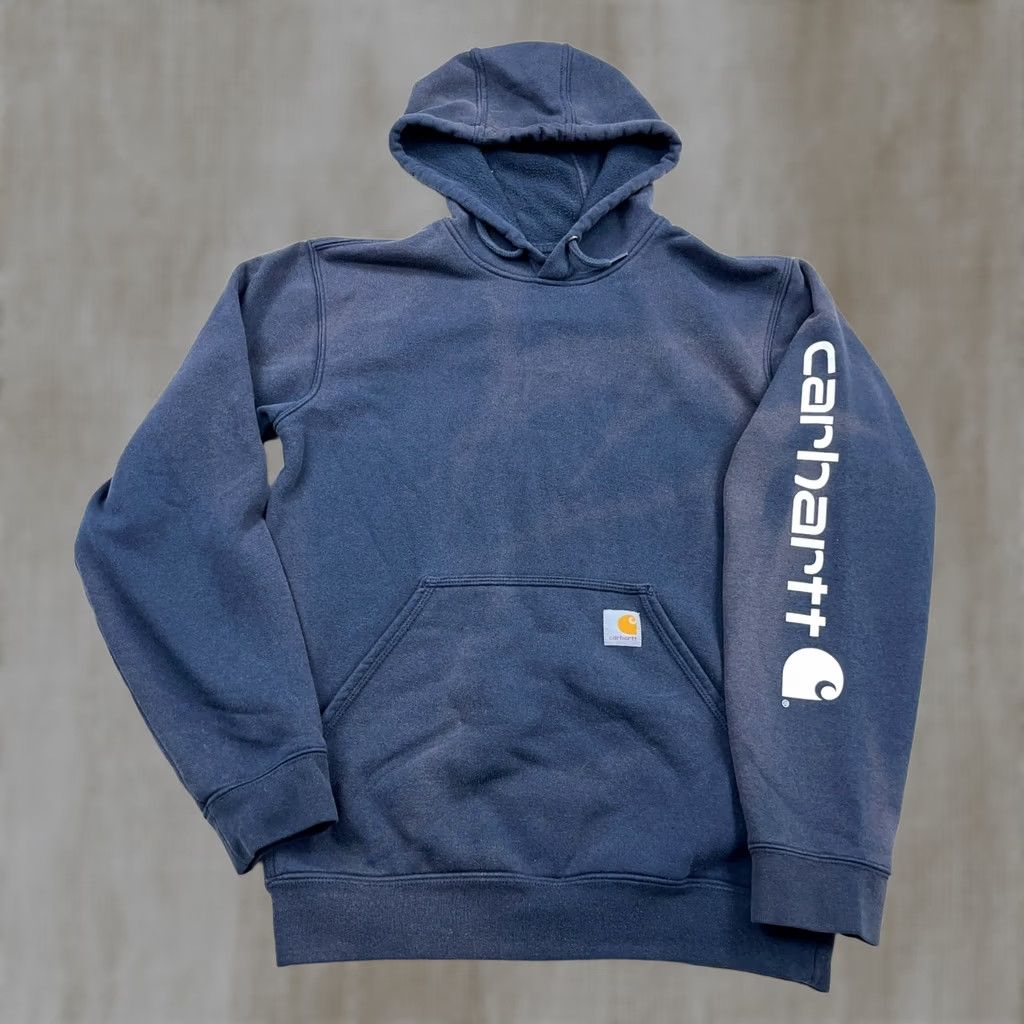 Carhartt Carhartt Hoodie Men Small Blue Loose Fit Sleeve Sweatshirt Sun Faded Vintage No N/A Size US S / EU 44-46 / 1 - 1 Thumbnail