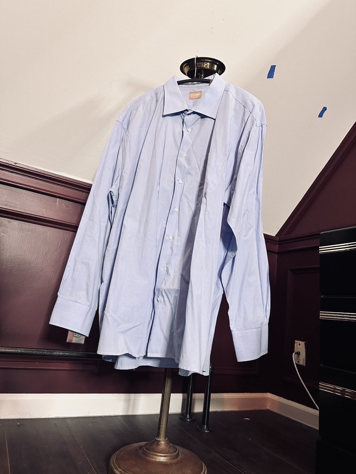 Gitman Bros. Light blue plaid MiUSA pocket button-up dress shirt Size US XXL / EU 58 / 5 - 11 Thumbnail