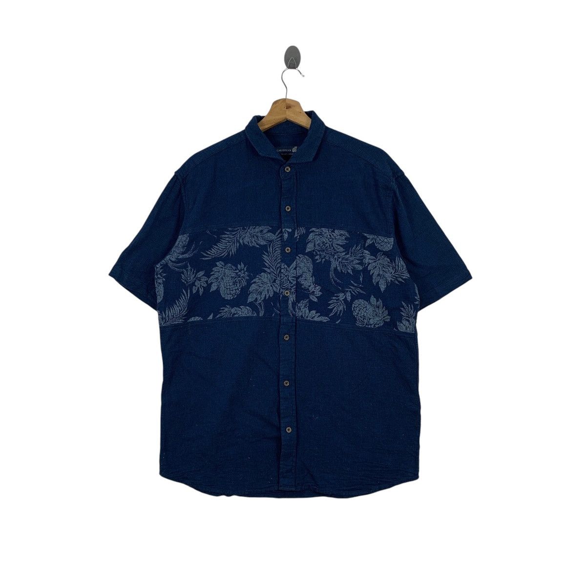 Caribbean CARIBBEAN JOE Island Supply Hawaiian Blue Denim Indigo Shirt Size US L / EU 52-54 / 3 - 1 Thumbnail