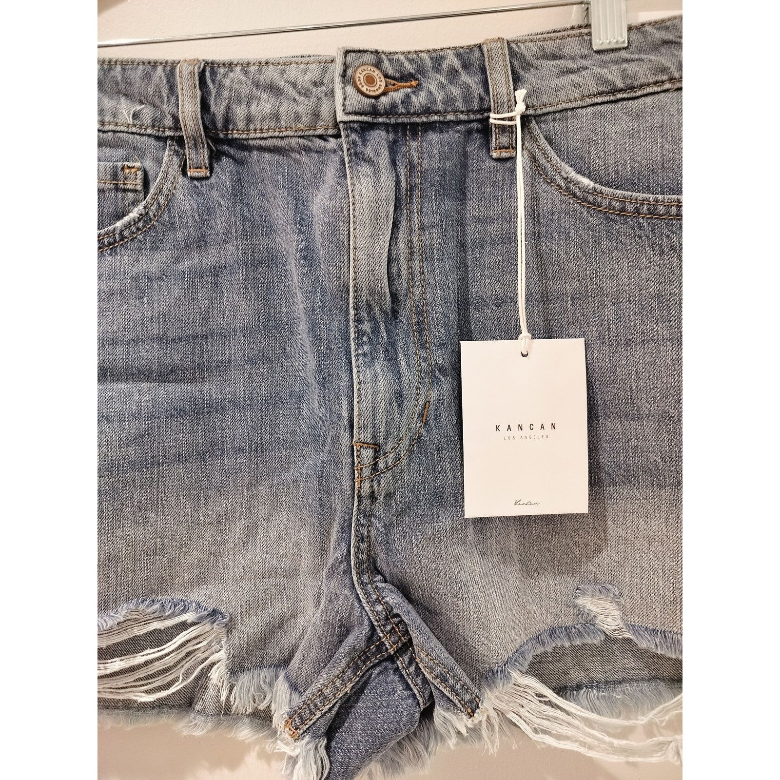 Other KanCan High Rise Distressed Shorts Light Wash Size 13 * Size 30" / US 8 / IT 44 - 2 Thumbnail