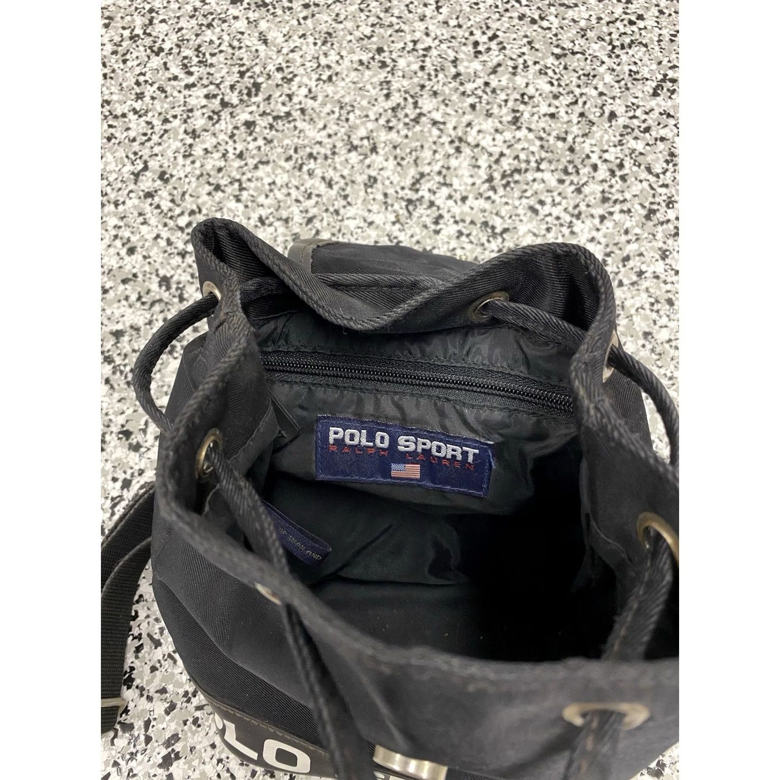 Vintage VINTAGE Polo Sport Ralph Lauren Black Bucket Backpack Bag Handbag Purse Size ONE SIZE - 6 Thumbnail