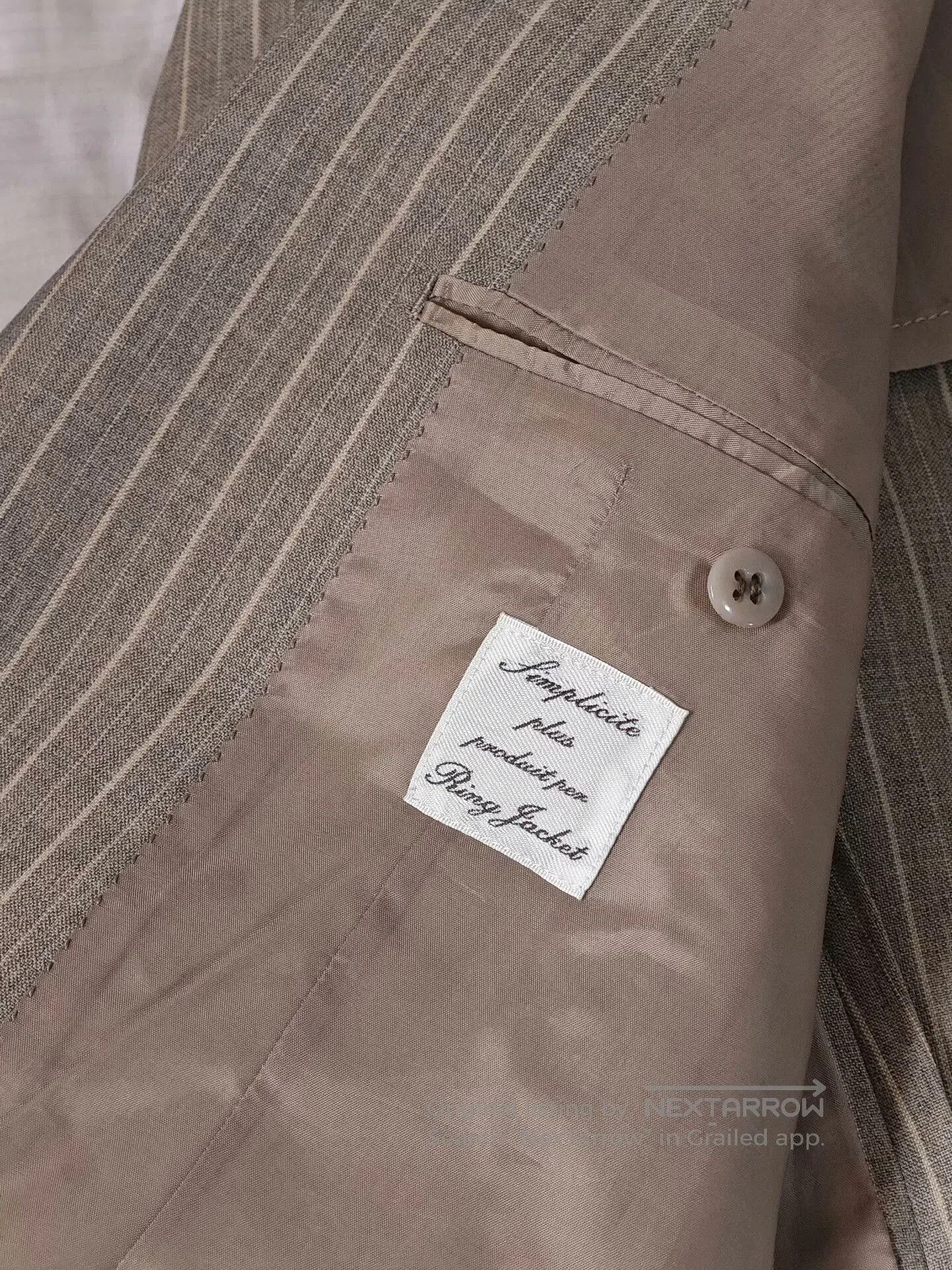 Ring Jacket Japanese Wool Linen Striped Blazer. Size US S / EU 44-46 / 1 - 7 Thumbnail