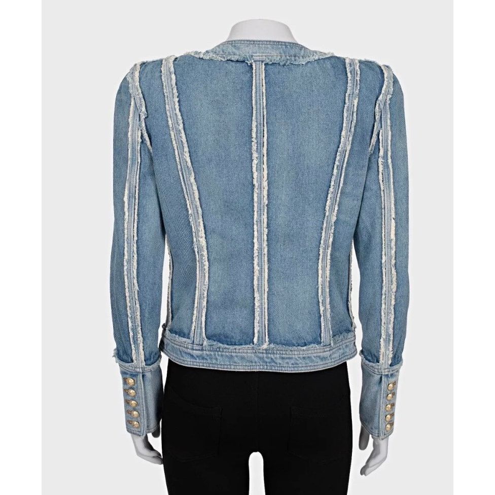 Balmain Balmain Raw-Edge Denim Jacket - Size FR38 / M Size S / US 4 / IT 40 - 3 Thumbnail