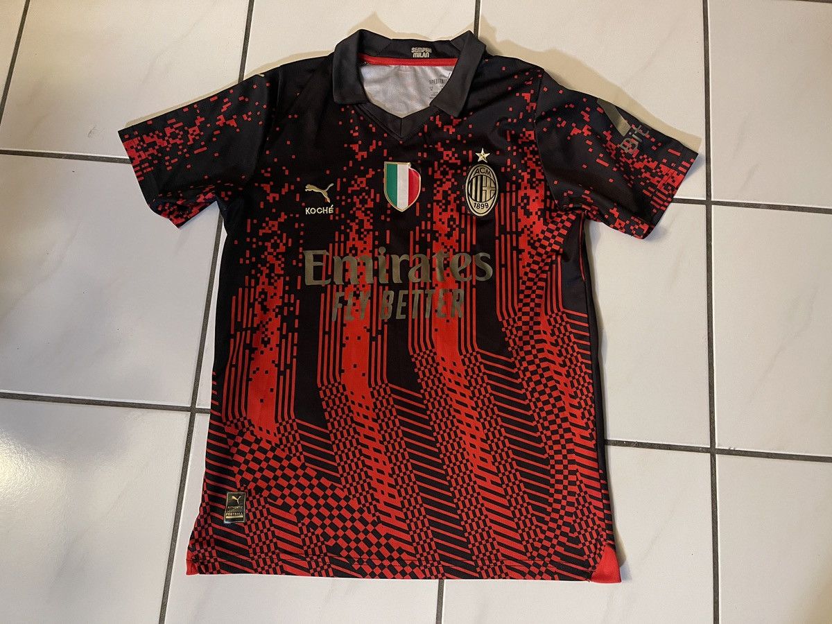Pleasures × Puma AC MILAN X PLEASURES 23/24 Fourth Jersey - Dark
