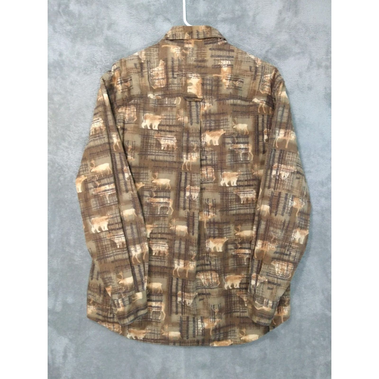 Vintage Woolrich Shirt Mens Medium Brown Animal Print Flannel Button-Down Long Sleeve Size US M / EU 48-50 / 2 - 2 Thumbnail