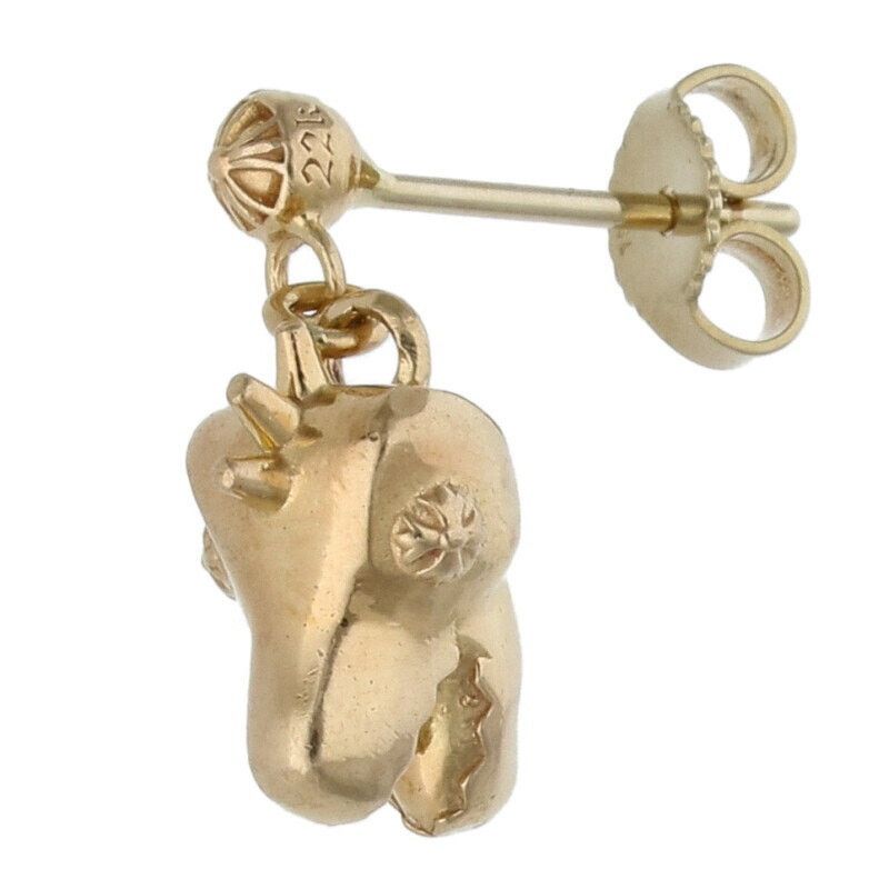 Chrome Hearts 22K Gold Dino Head Drop Earring