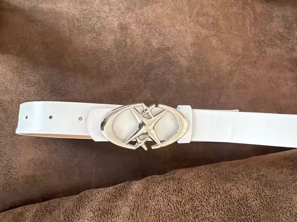 Japanese Brand White Triple Star Pu Leather Belt Size 30 - 3 Thumbnail