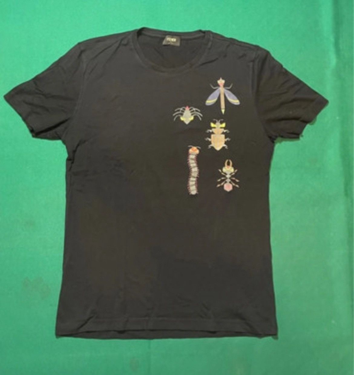 Fendi Fendi Men’s Black Cotton T-Shirt “Bugs” Print – Rare 2018 M Size US M / EU 48-50 / 2 - 1 Thumbnail