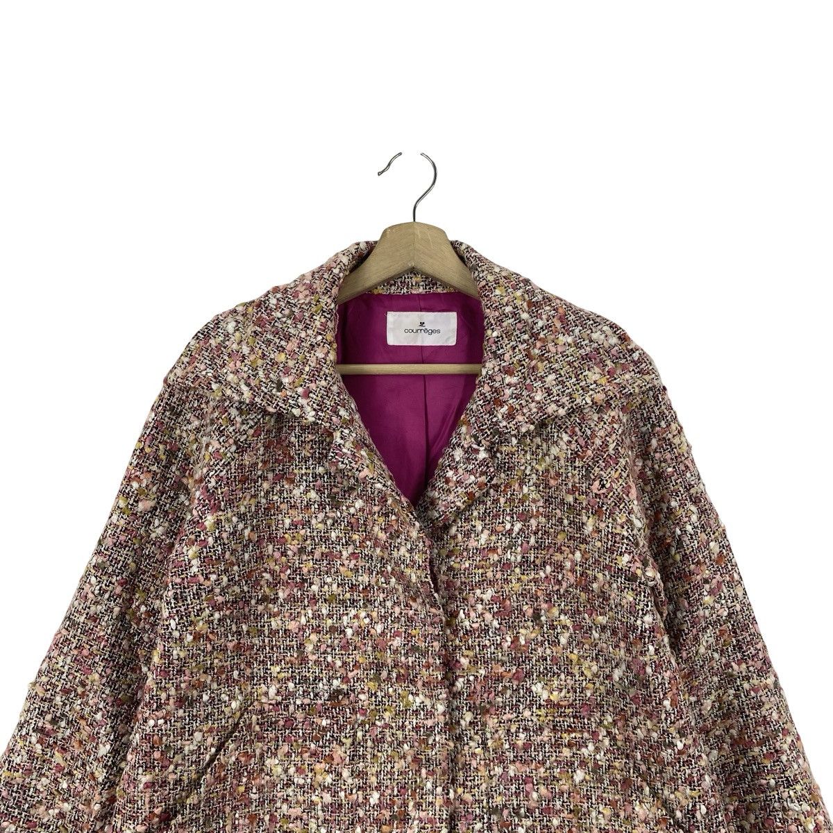 Courreges Vintage COURREGES TWEED Jacket Cropped Coat Paris Designer Size M / US 6-8 / IT 42-44 - 2 Thumbnail