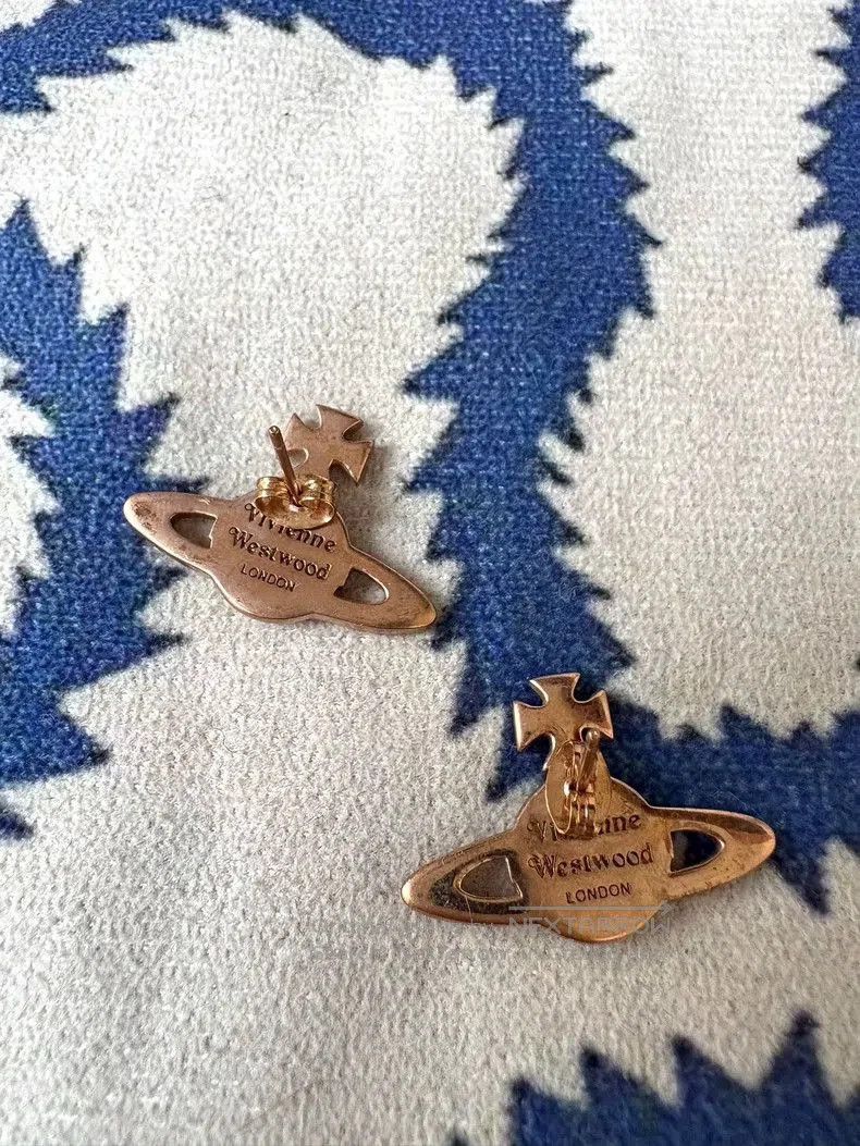 Vivienne Westwood Vivienne Westwood Pink Gold Saturn Earrings. Size ONE SIZE - 2 Thumbnail