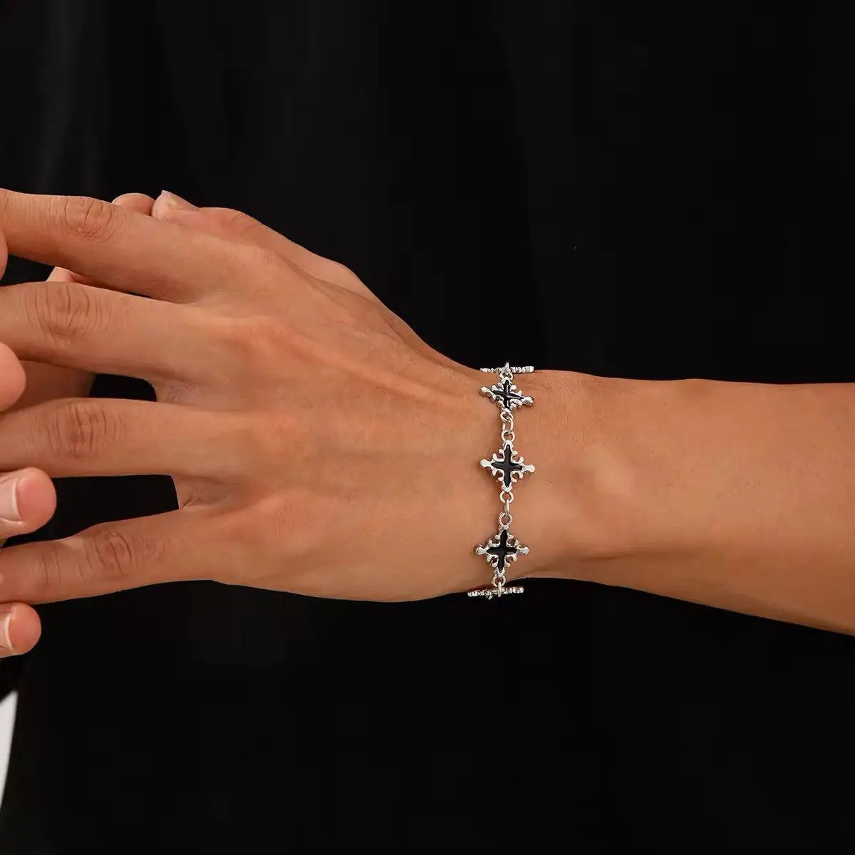 Other Gothic Punk Vintage Cross Charm Bracelet Size ONE SIZE - 5 Thumbnail