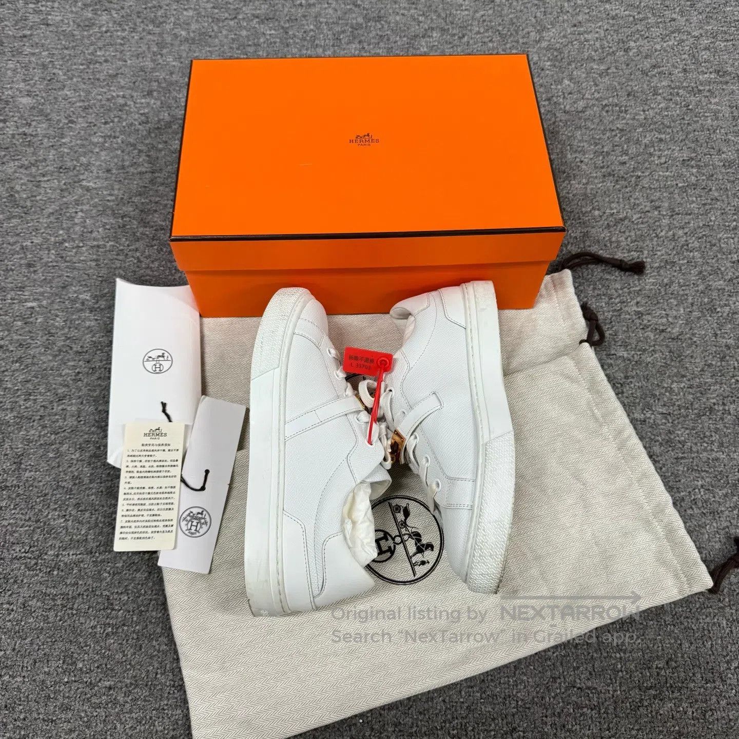 Hermes Hermes Litchi Pattern Thick-soled casual board shoes – per Size US 6.5 / IT 36.5 - 4 Thumbnail