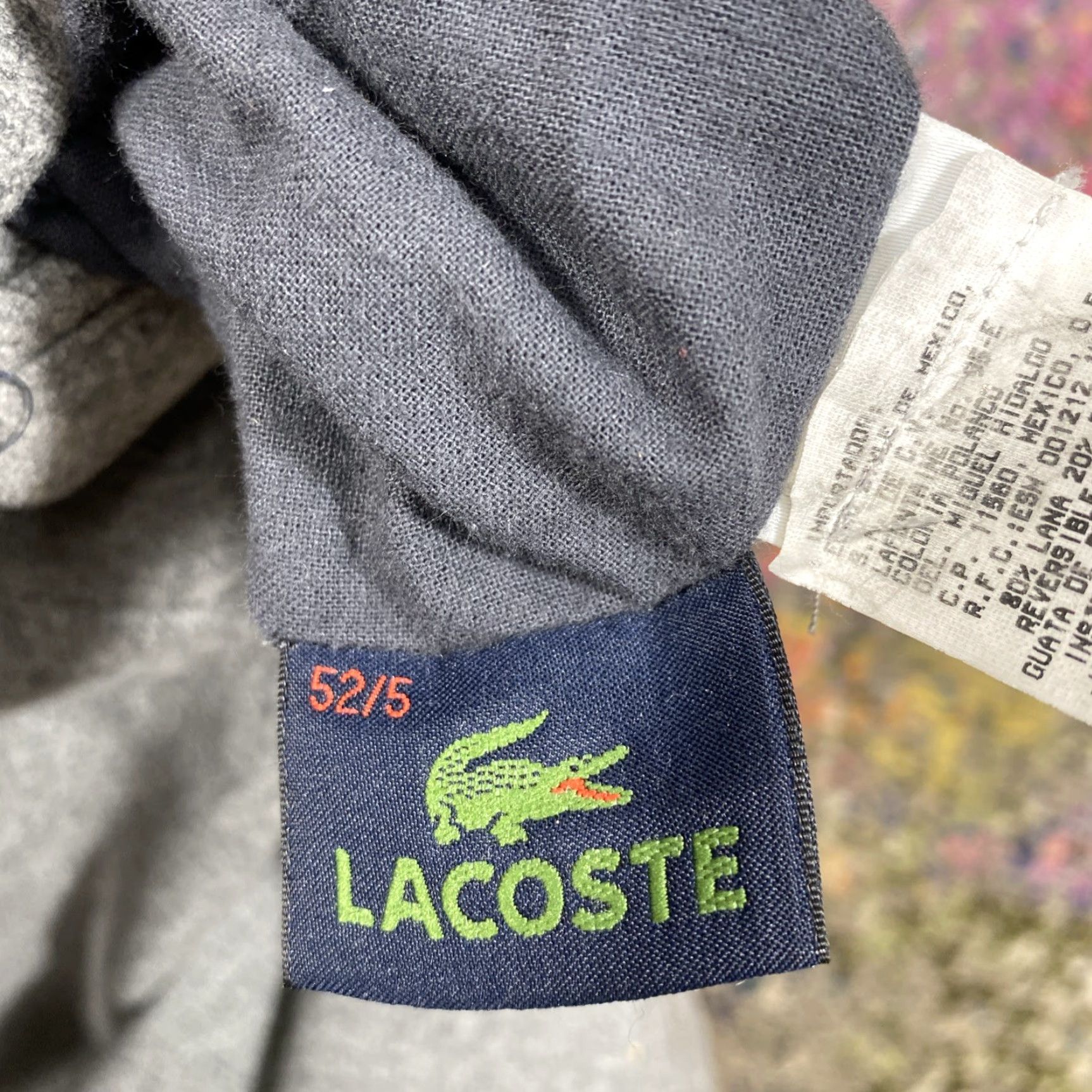 Lacoste VINTAGE Lacoste Jacket Mens Large Gray Wool Blend Bomber Full Zip 90s Sports Reversable Size US L / EU 52-54 / 3 - 5 Thumbnail