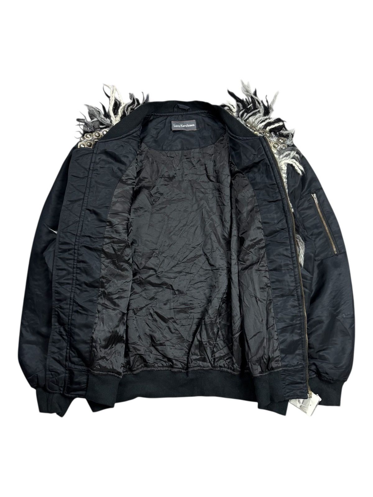 Japanese Brand FW/01 Archive Lucy Karuizawa Knitted Patchwork Bomber Jacket Size US L / EU 52-54 / 3 - 2 Thumbnail
