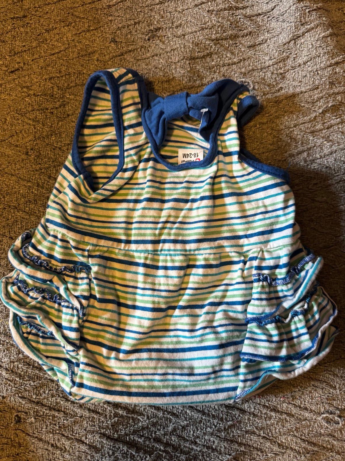 Designer 18-24 Month Summer Blue Stripe Onesie Size ONE SIZE - 2 Thumbnail