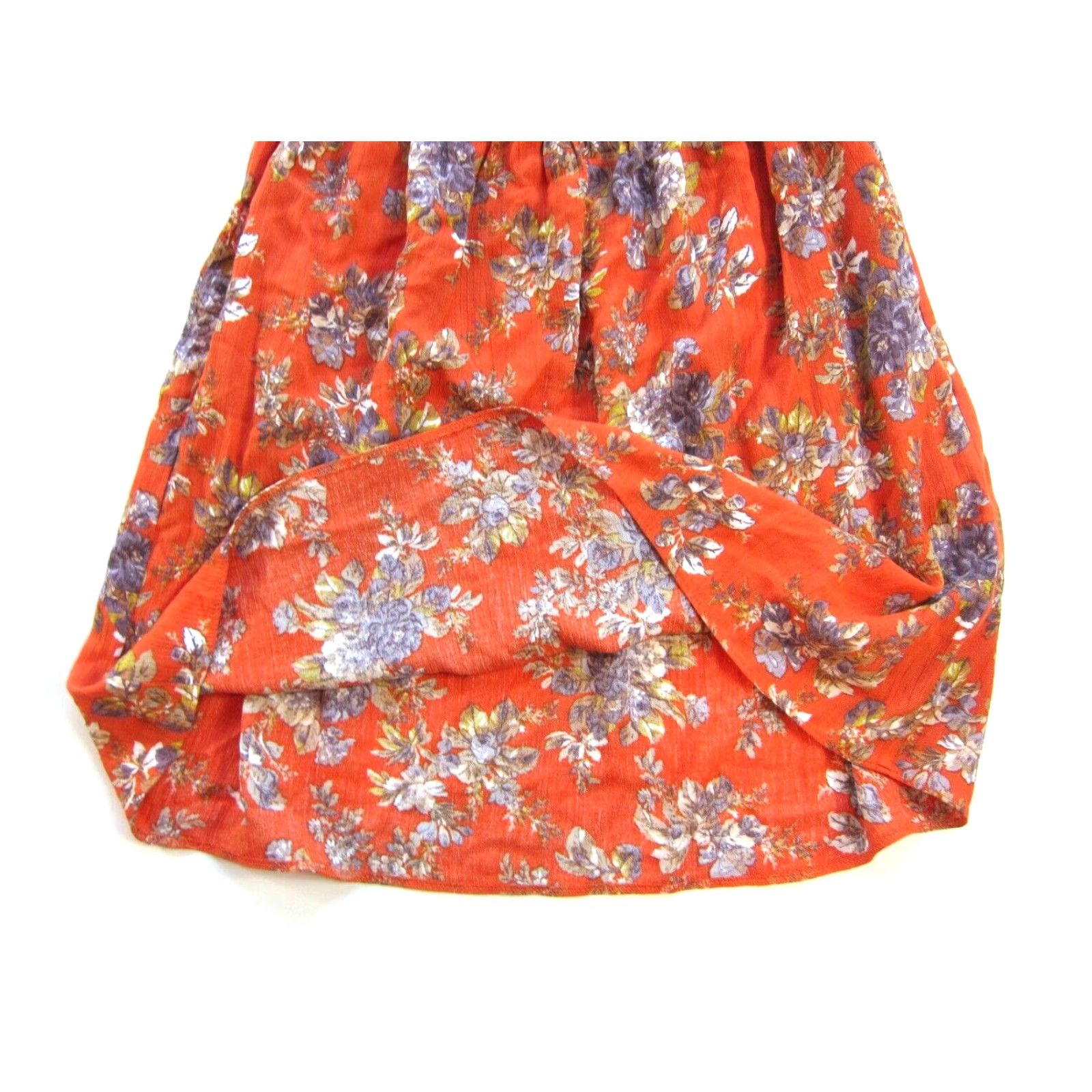 American Eagle Outfitters NWT American Eagle Outfitters Rayon Orange Floral Off Shoulder Dress XS Size XS / US 0-2 / IT 36-38 - 7 Thumbnail
