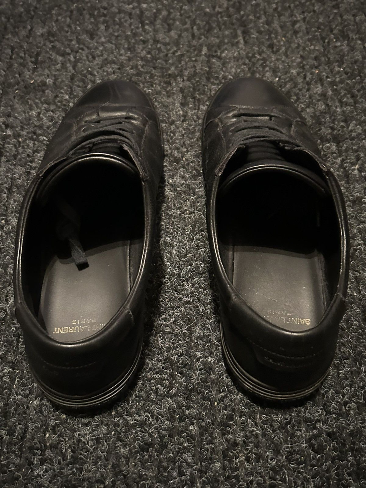 Saint Laurent Paris Saint Laurent Black Leather Low-tops Size US 9 / EU 42 - 2 Thumbnail