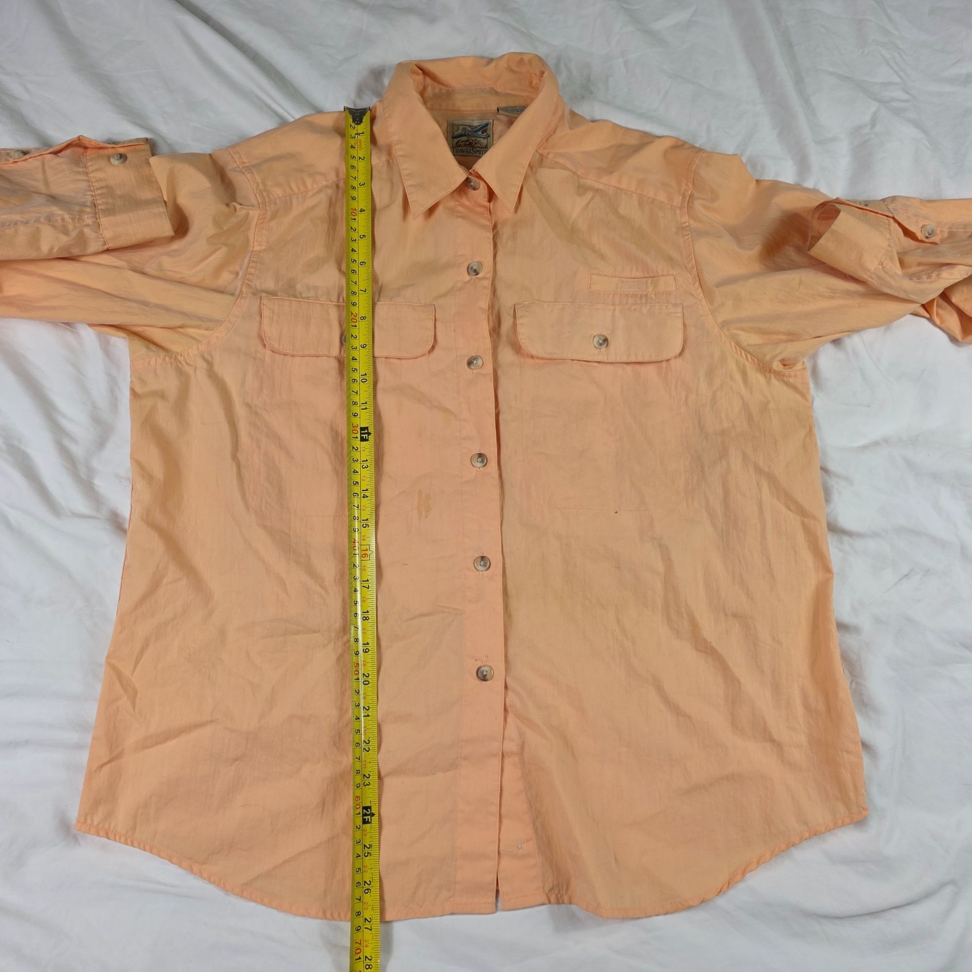 Other Vintage Travelsmith Womens Large Peach Orange Long Sleeve Bu Size L / US 10 / IT 46 - 9 Thumbnail