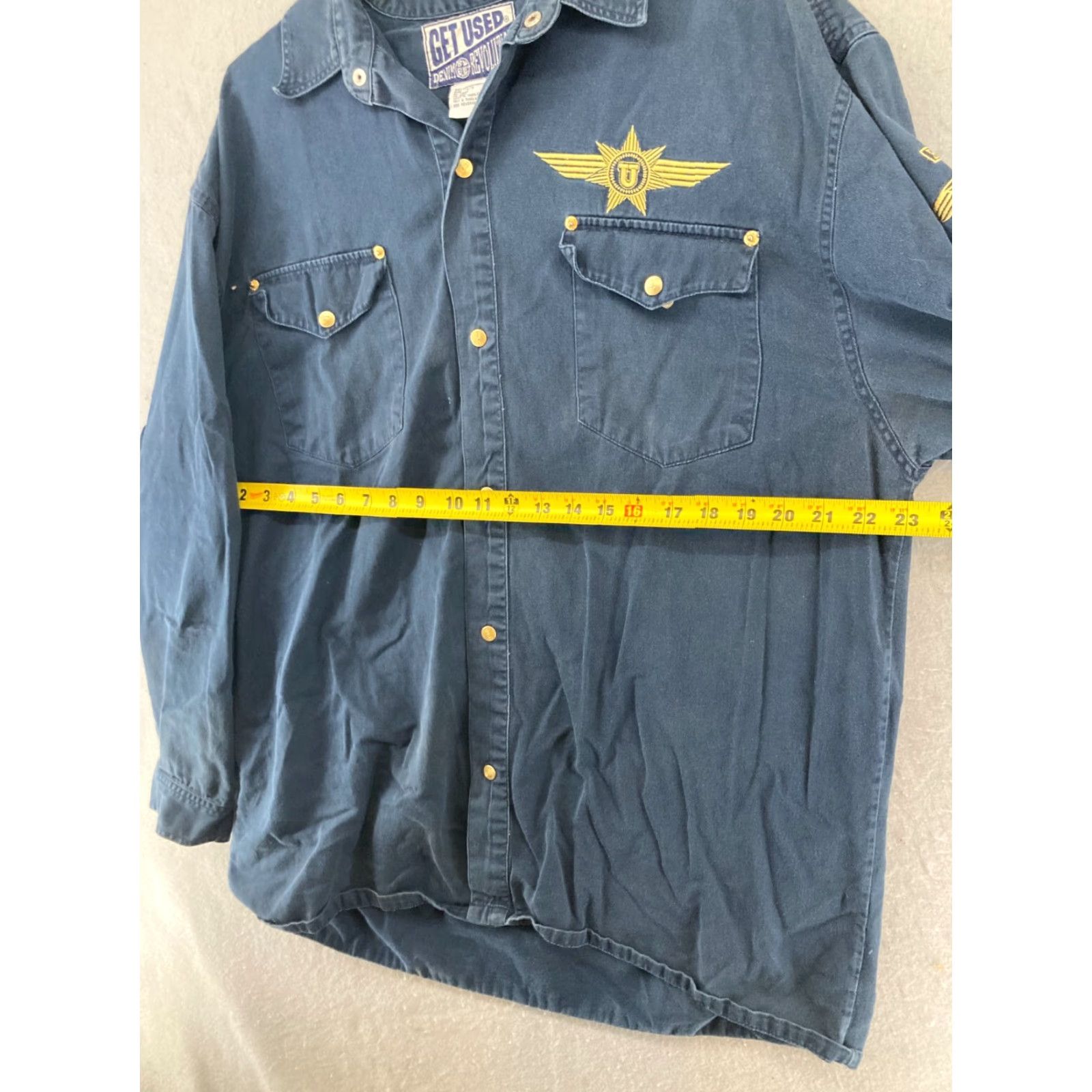 Denime VINTAGE Get Used Denim Shirt Medium Blue Long Sleeve Snap 90s Mens Size US M / EU 48-50 / 2 - 4 Thumbnail