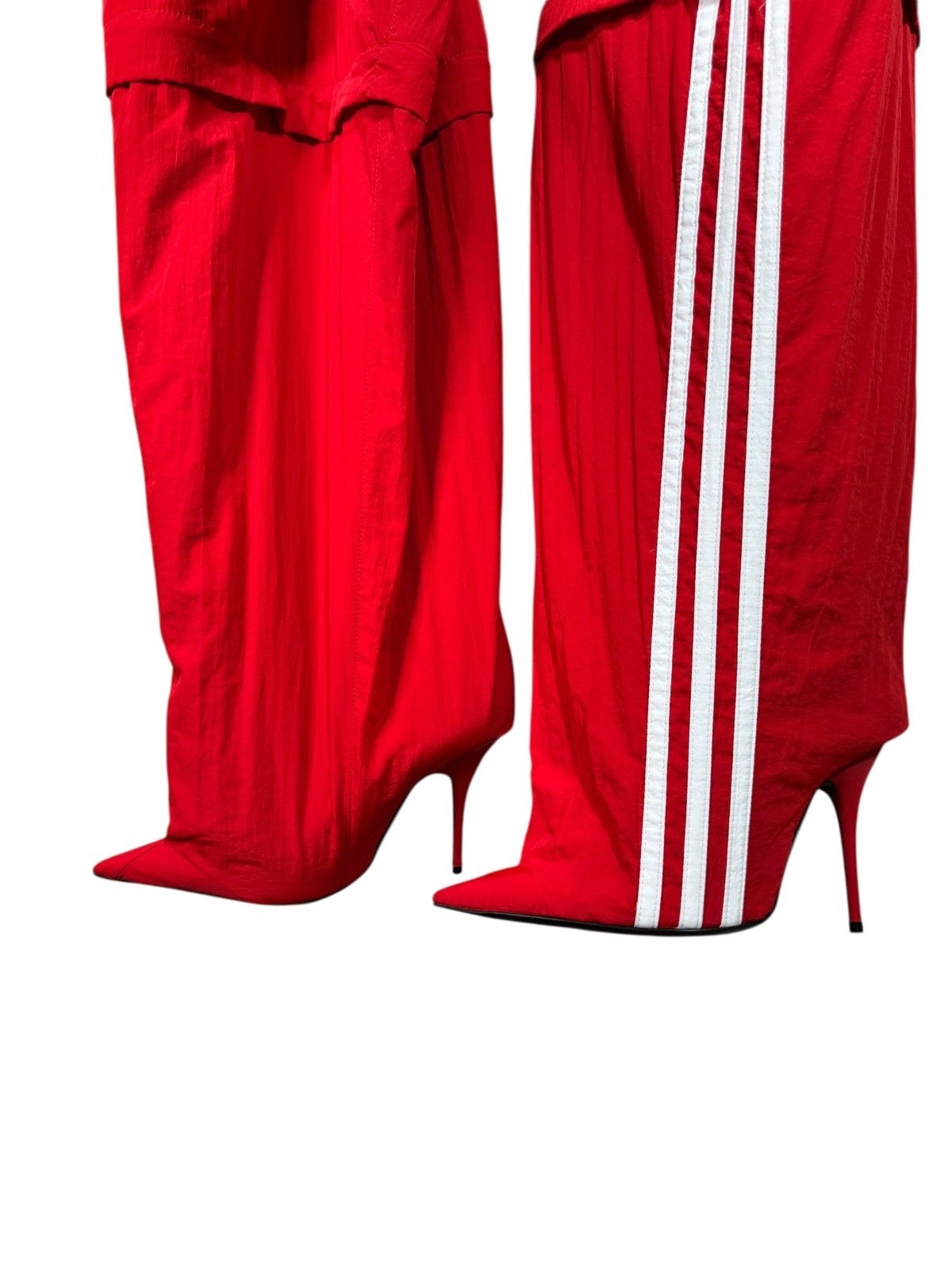 Adidas × Balenciaga Balenciaga x Adidas Red Track Pants with Heeled Boots Size 25" / US 0 / IT 36 - 4 Thumbnail