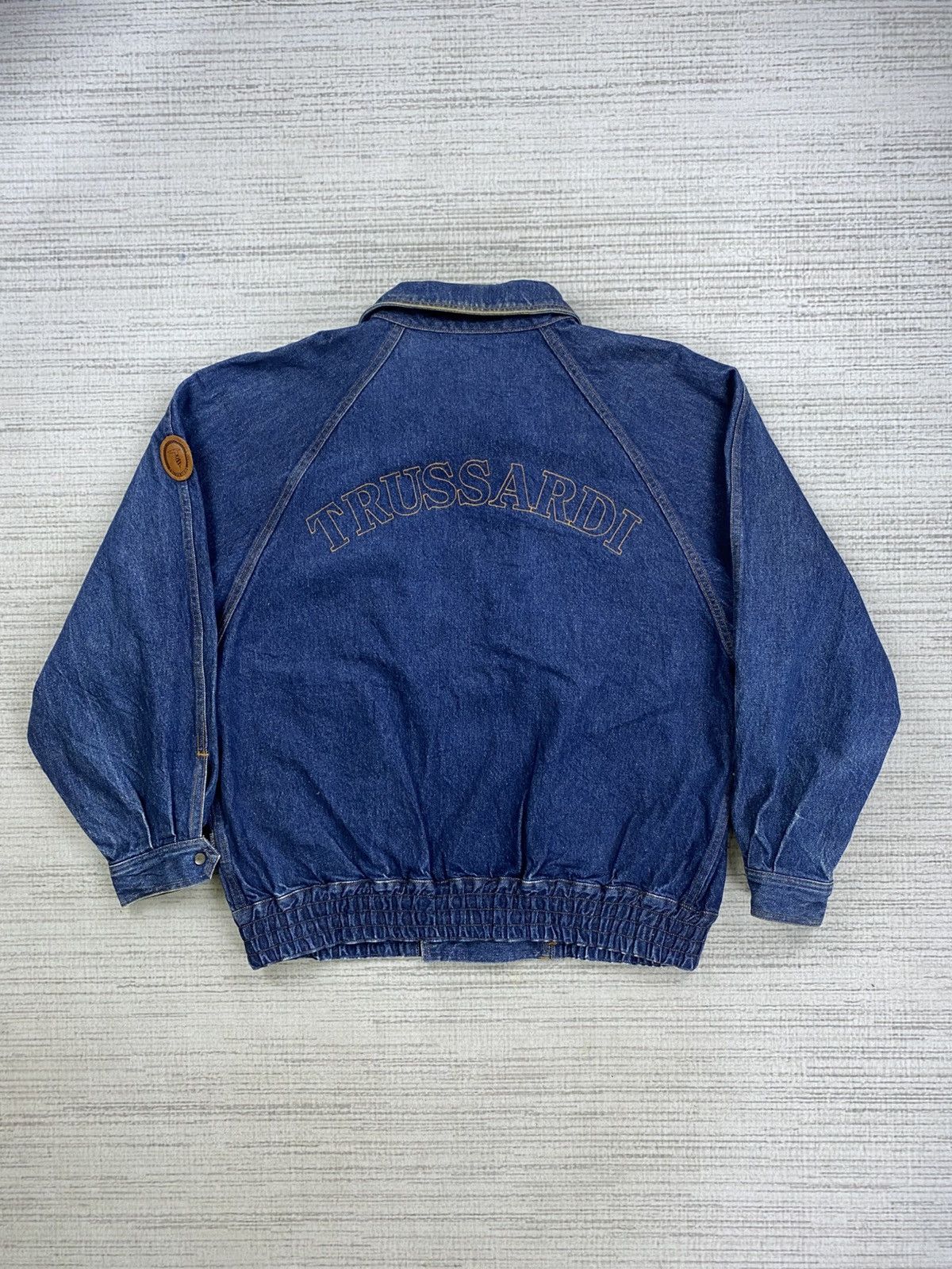 Trussardi Vintage Trussardi Rare Oversize Denim Blue Jacket Size US XL / EU 56 / 4 - 2 Thumbnail