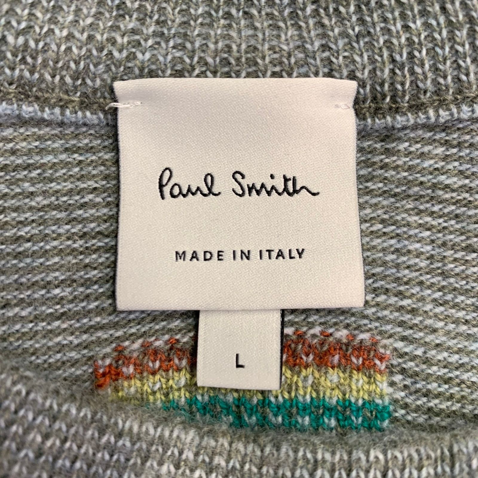 Paul Smith PAUL SMITH Size L Grey Lambswool Cotton Crew Neck Pullover Size US L / EU 52-54 / 3 - 4 Thumbnail