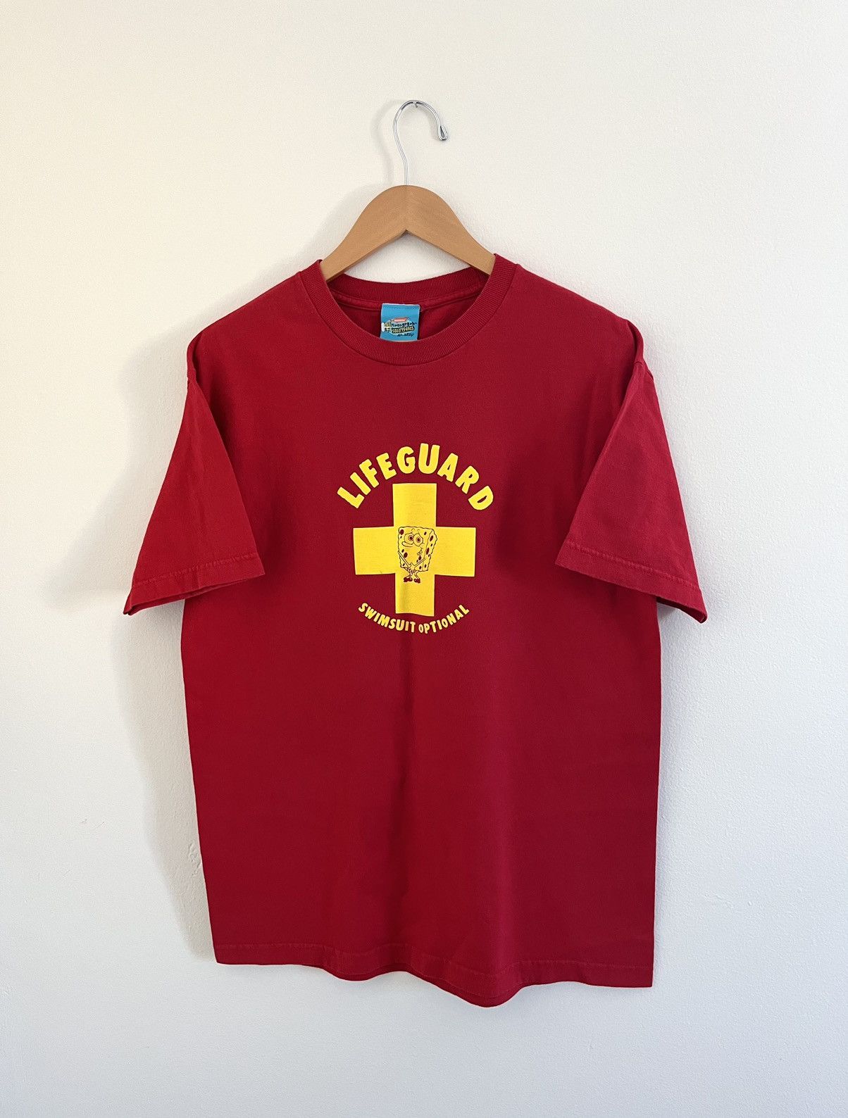 Cartoon Network × Vintage © 2002 SpongeBob “Lifeguard Swimsuit Optional” Humor T-Shirt Size US L / EU 52-54 / 3 - 2 Thumbnail