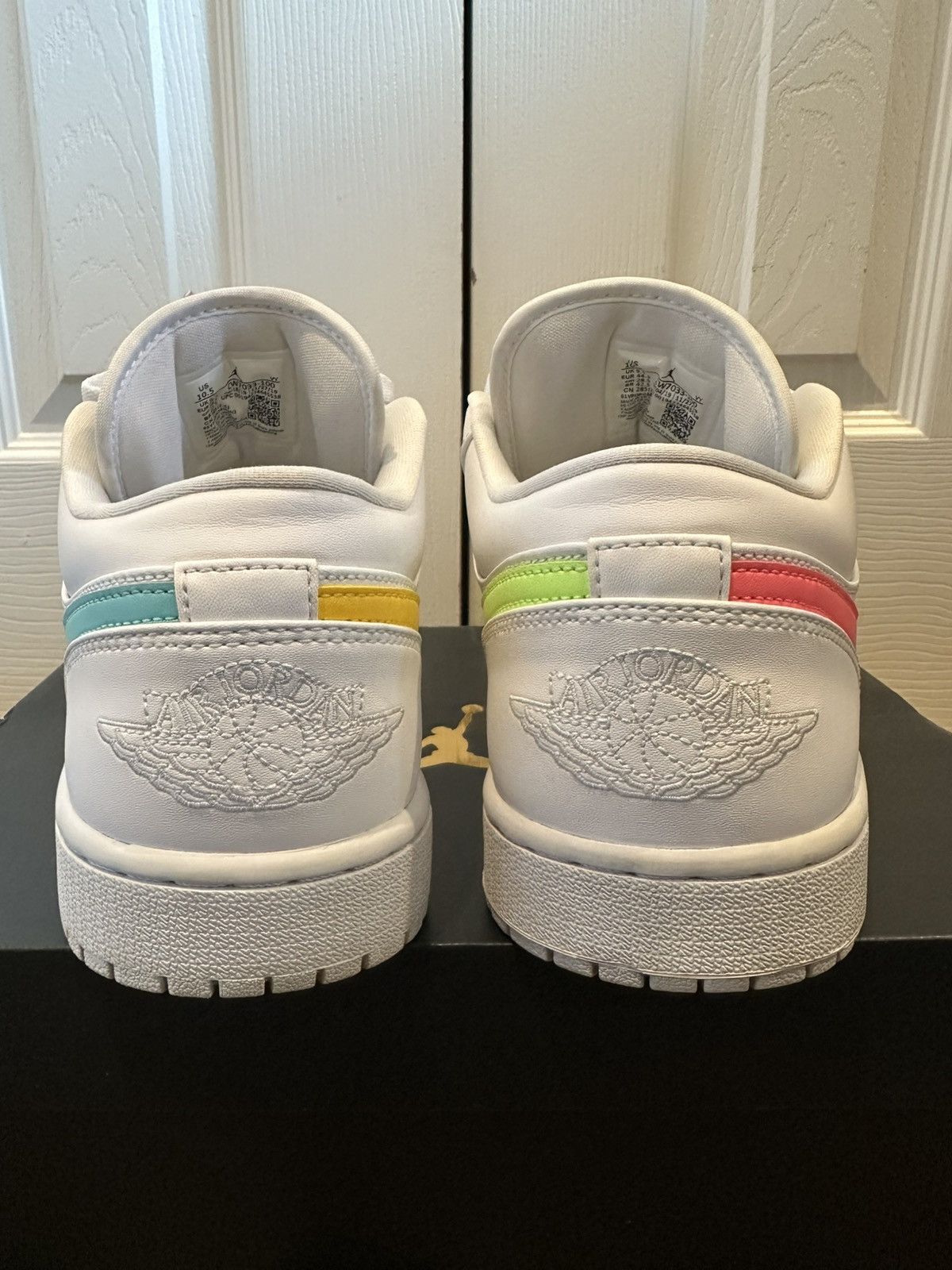 Jordan Brand × Nike Jordan 1 Low White Multi-Color Swoosh Size US 10.5 / EU 43-44 - 5 Thumbnail