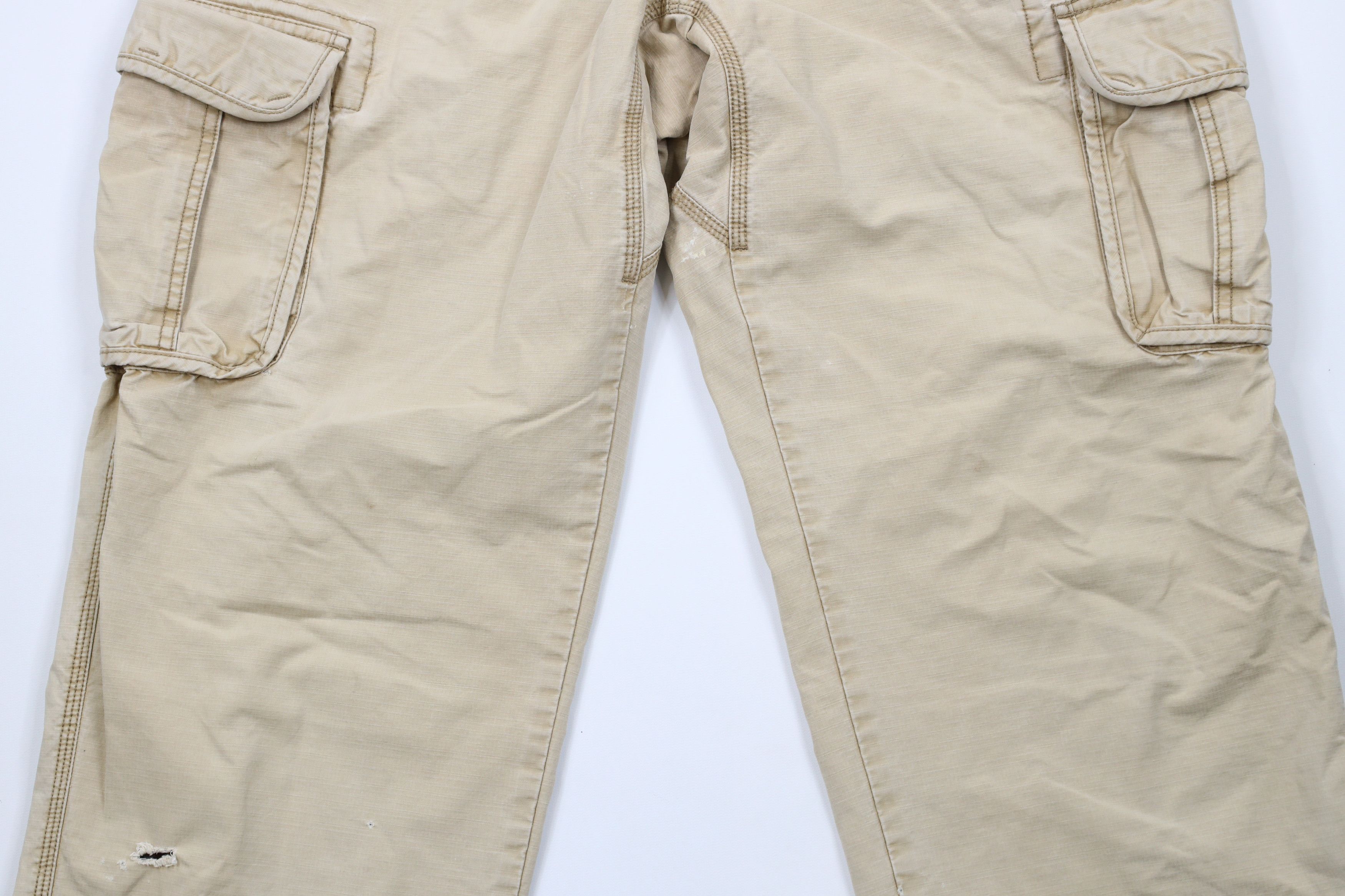 L.L. Bean × Vintage Vintage LL Bean Stonewash Flannel Lined Wide Leg Cargo Pants Size US 36 / EU 52 - 4 Thumbnail