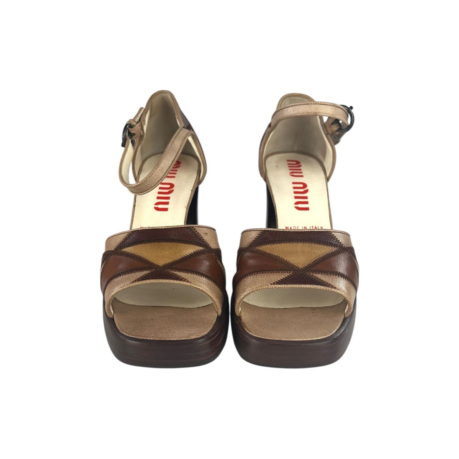 Miu Miu Miu Miu Leather Patchwork Block Heels Size US 7 / IT 37 - 6 Thumbnail