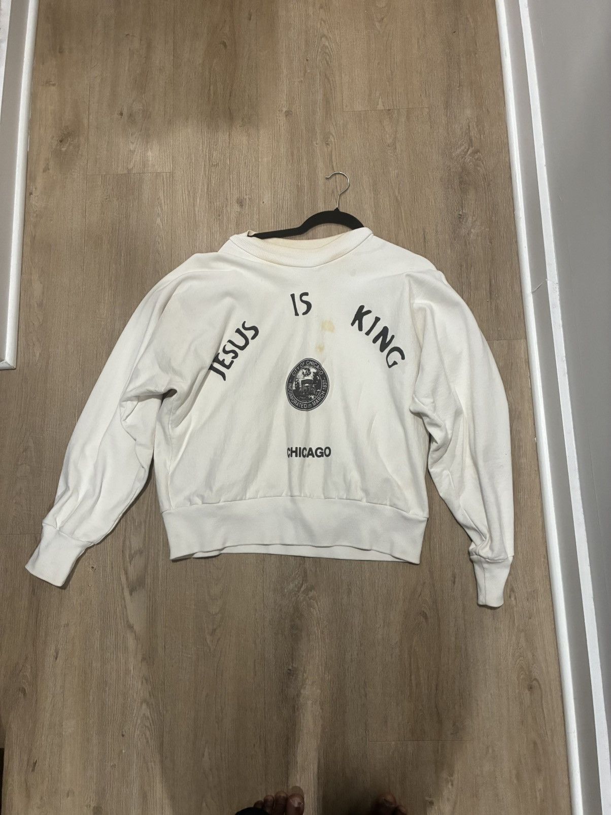 Yeezy White Kanye West Jesus Is King tour sweatshirt - Size Medium Size US L / EU 52-54 / 3 - 1 Thumbnail