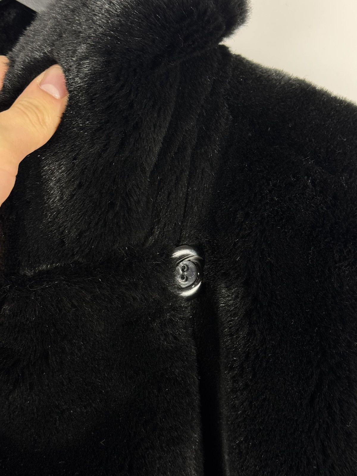 Sonia Rykiel Sonia Rykiel Paris Faux-Fur Maxi Length Black Overcoat Size ONE SIZE - 9 Thumbnail